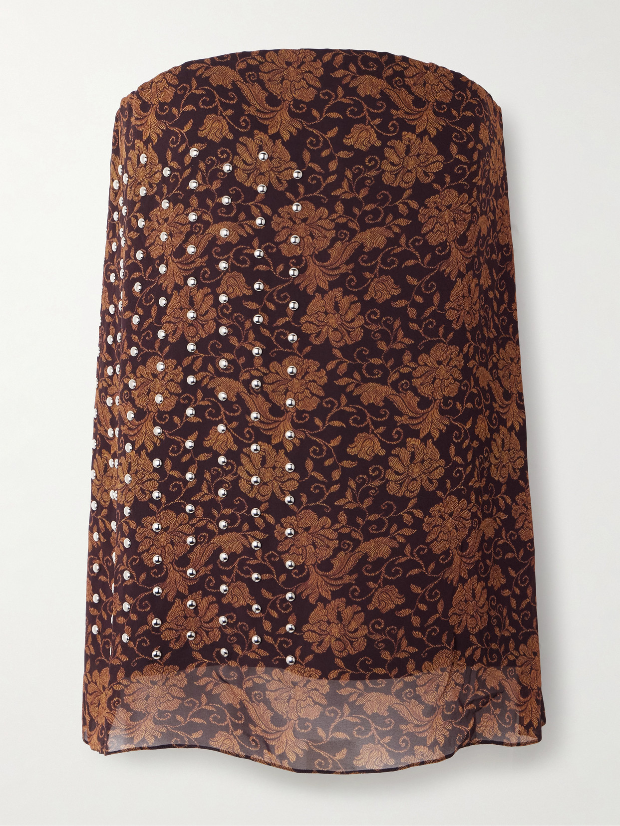 Shop Dries Van Noten Embellished Crepe Bustier Top In Brown