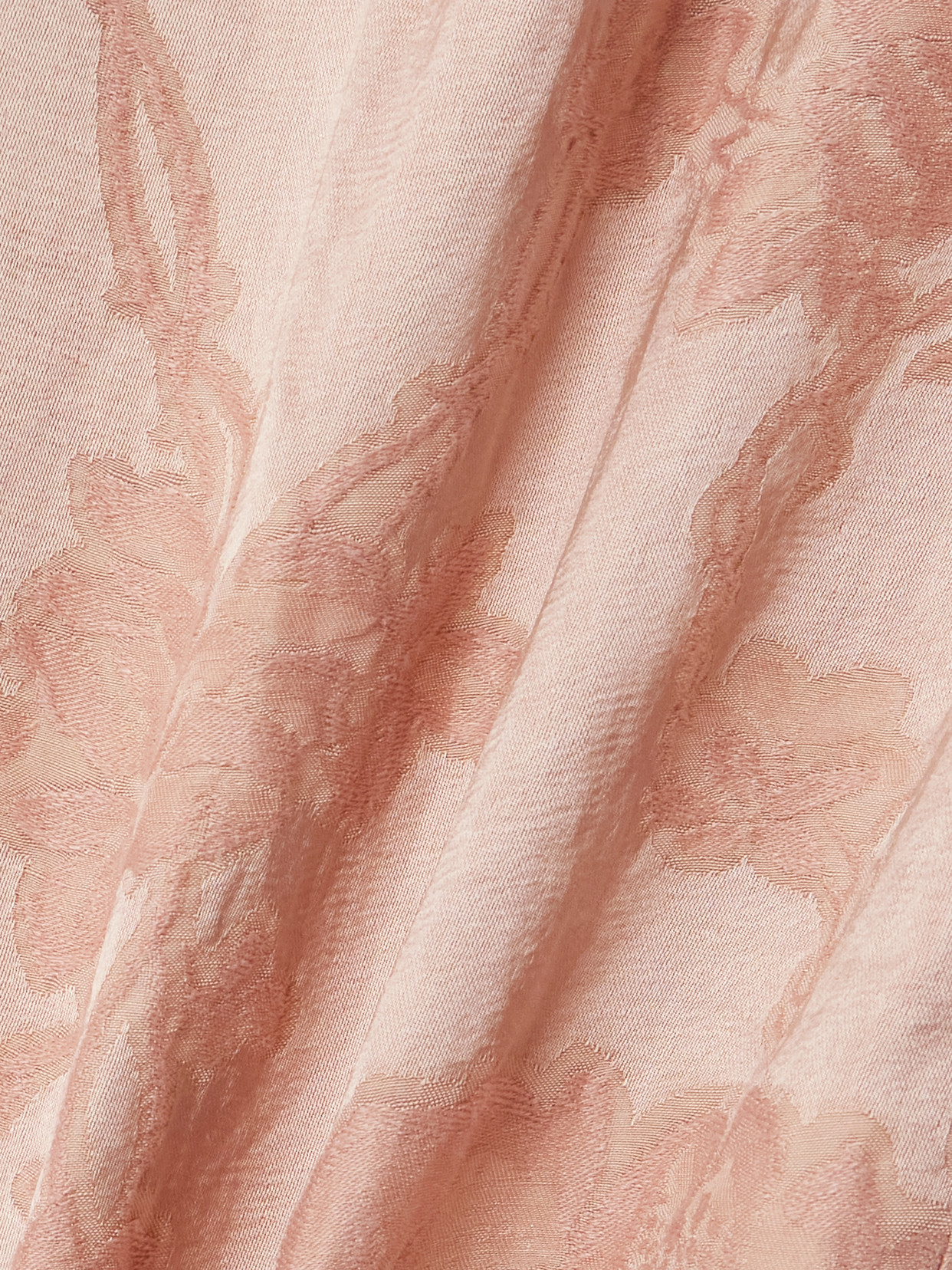 Belted Pleated Linen-Blend Jacquard Skirt
