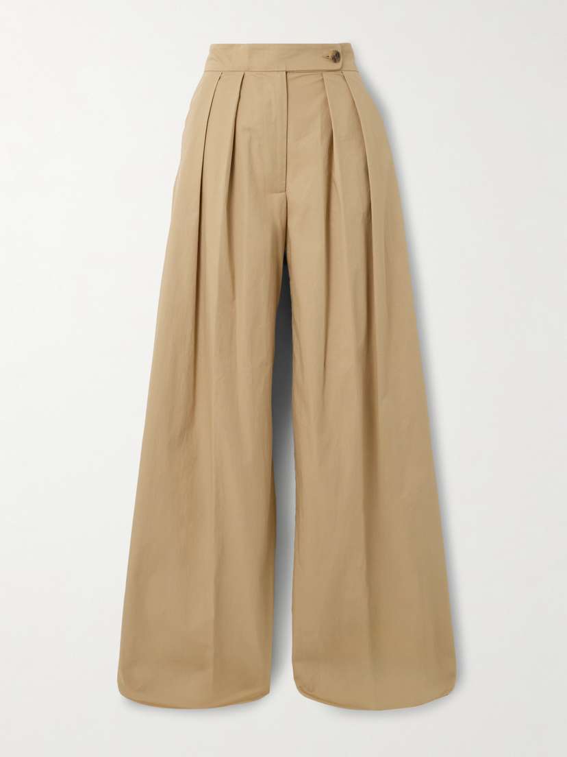Dries Van Noten Pleated Cotton-twill Wide-leg Pants