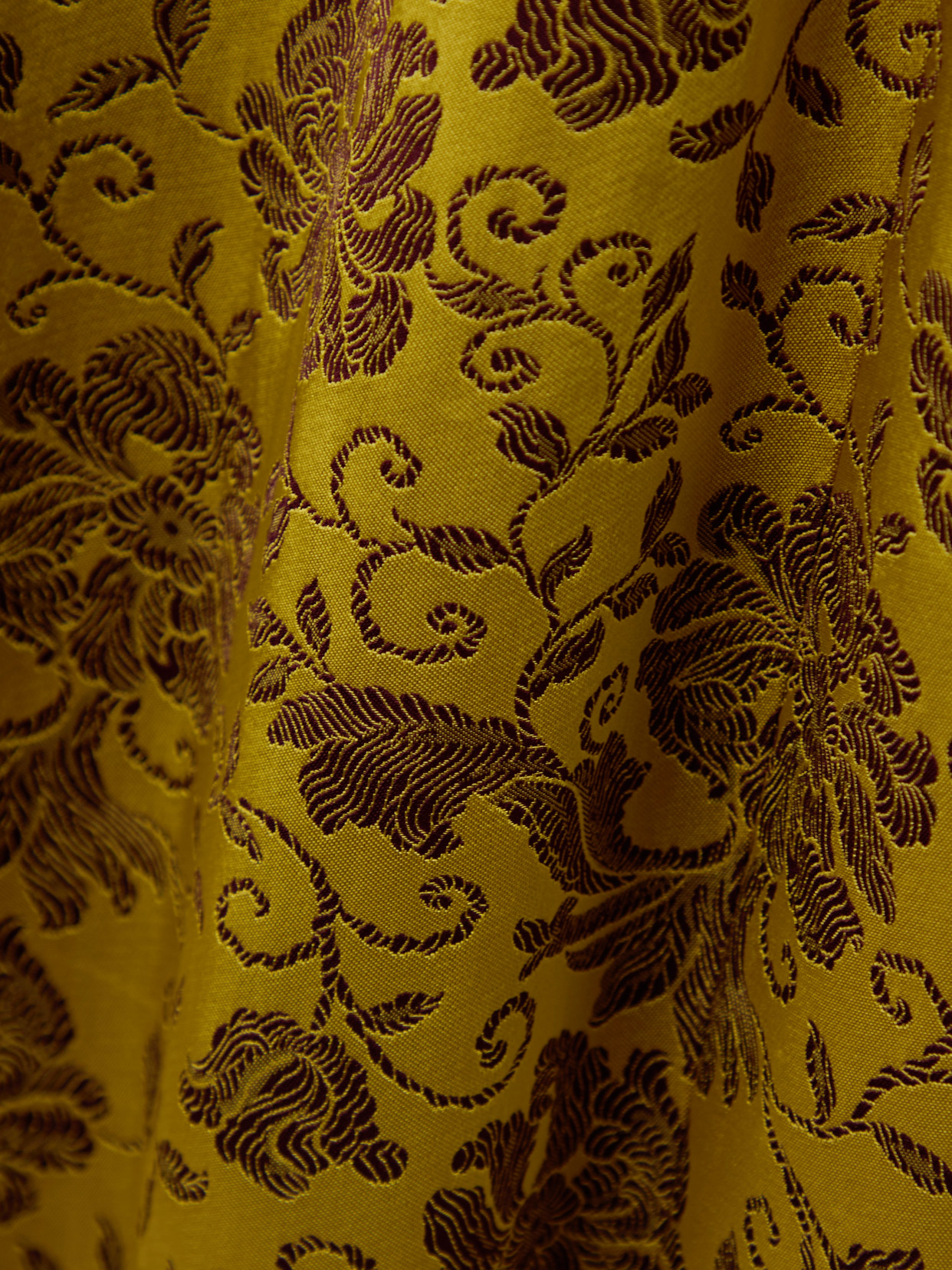 DRIES VAN NOTEN GATHERED FLORAL-BROCADE GOWN