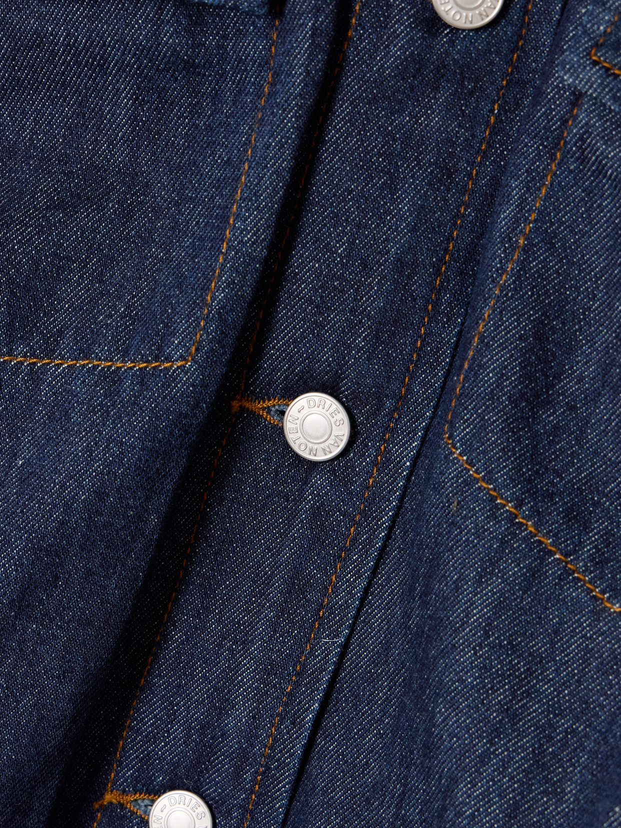 Dries Van Noten Puffball-hem Denim Jacket In Blue