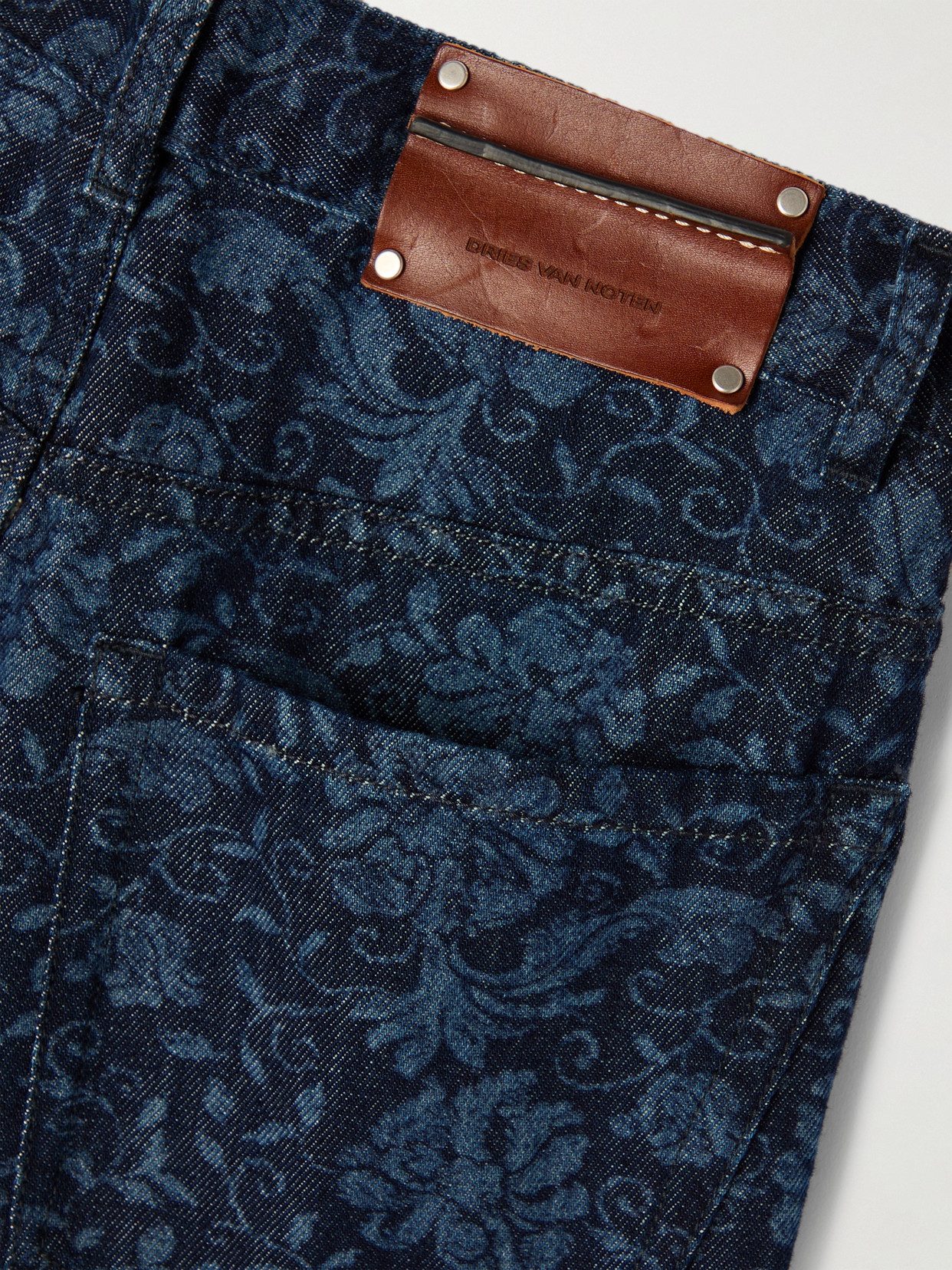 Shop Dries Van Noten Bleached Mid-rise Straight-leg Jeans In Blue