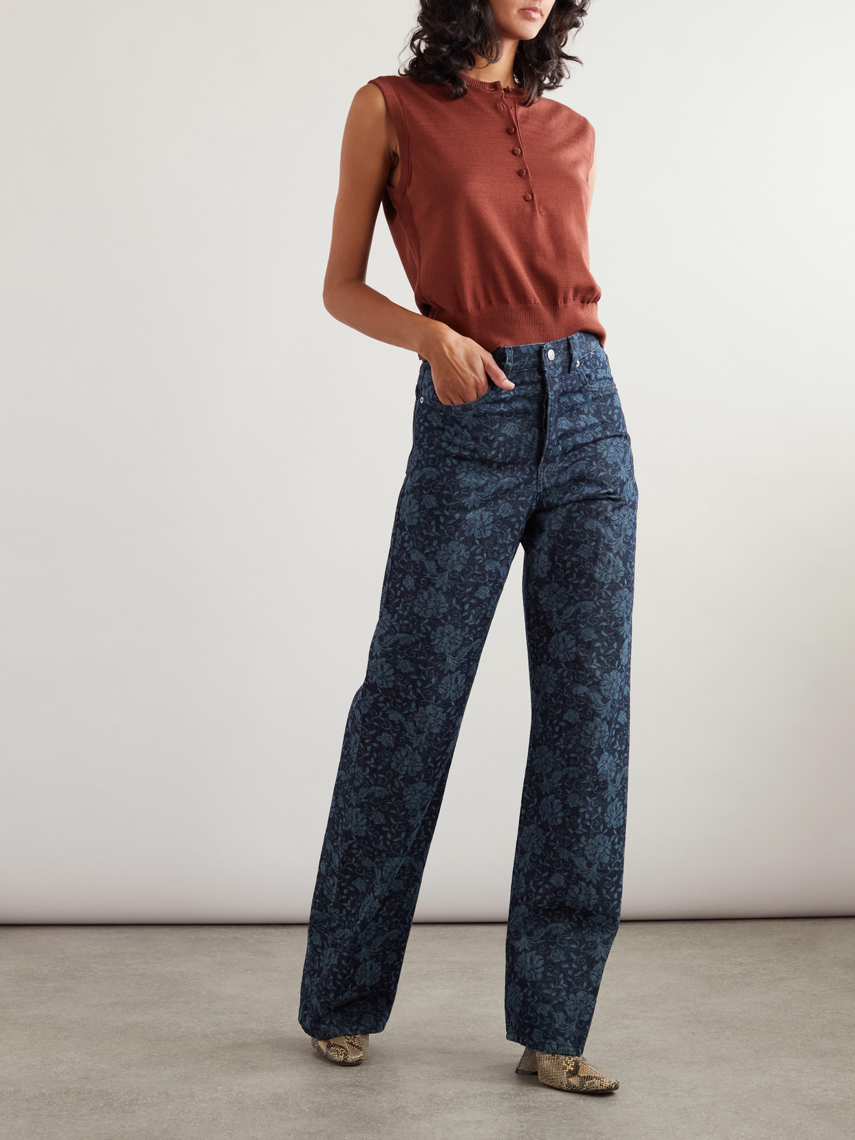 Shop Dries Van Noten Bleached Mid-rise Straight-leg Jeans In Blue