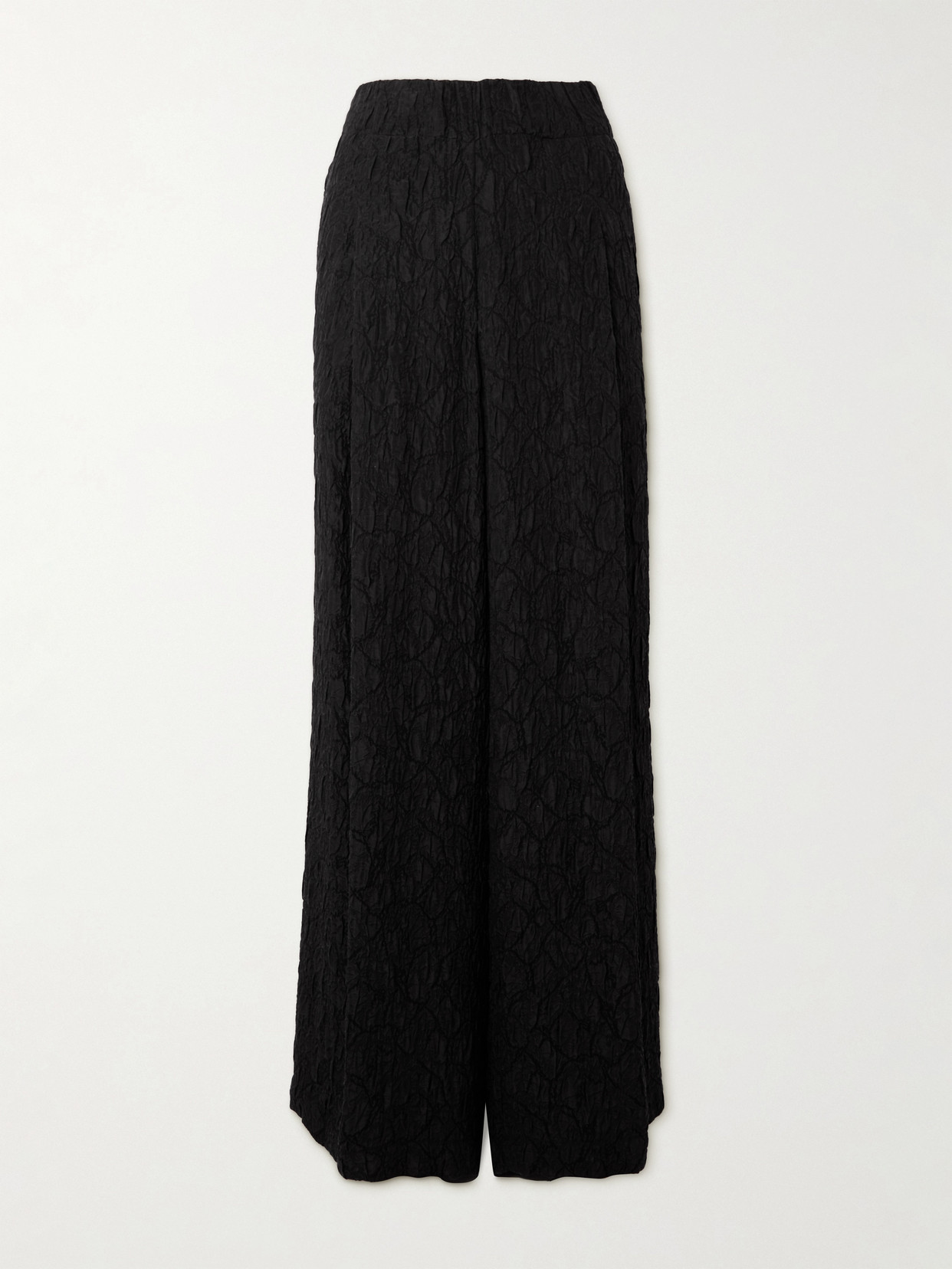 Dries Van Noten Textured Woven Wide-leg Pants In Black