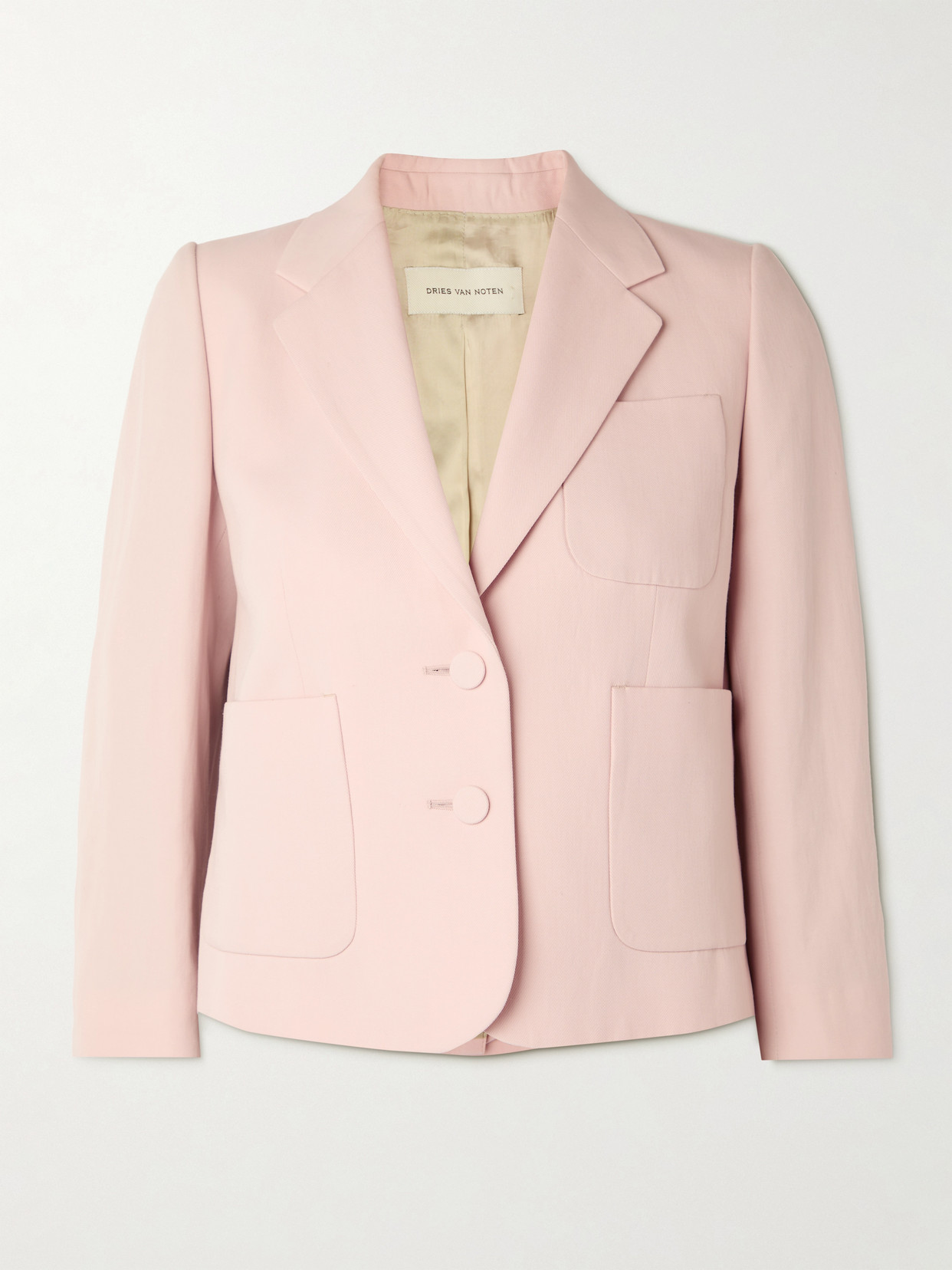 Dries Van Noten - Wool-blend Twill Blazer - Pastel pink