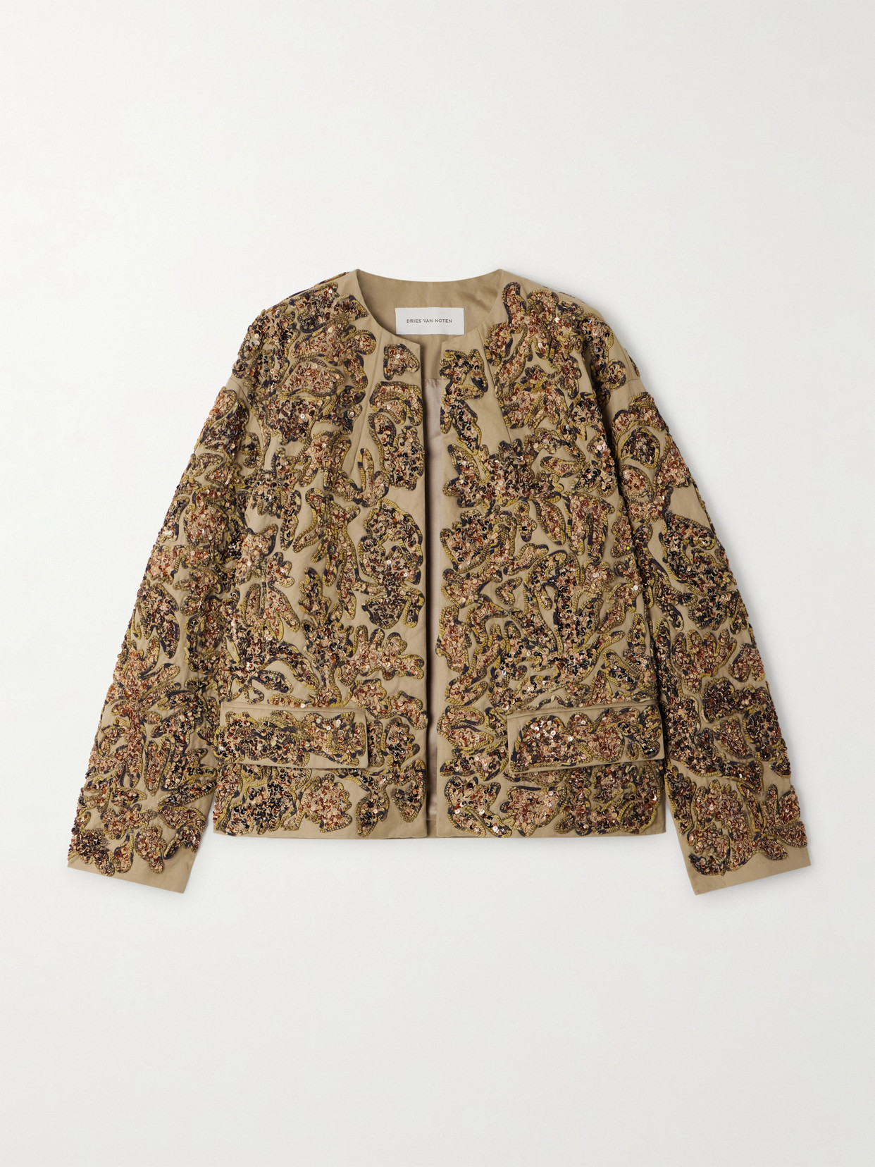 Dries Van Noten - Embellished Twill Jacket - Gold
