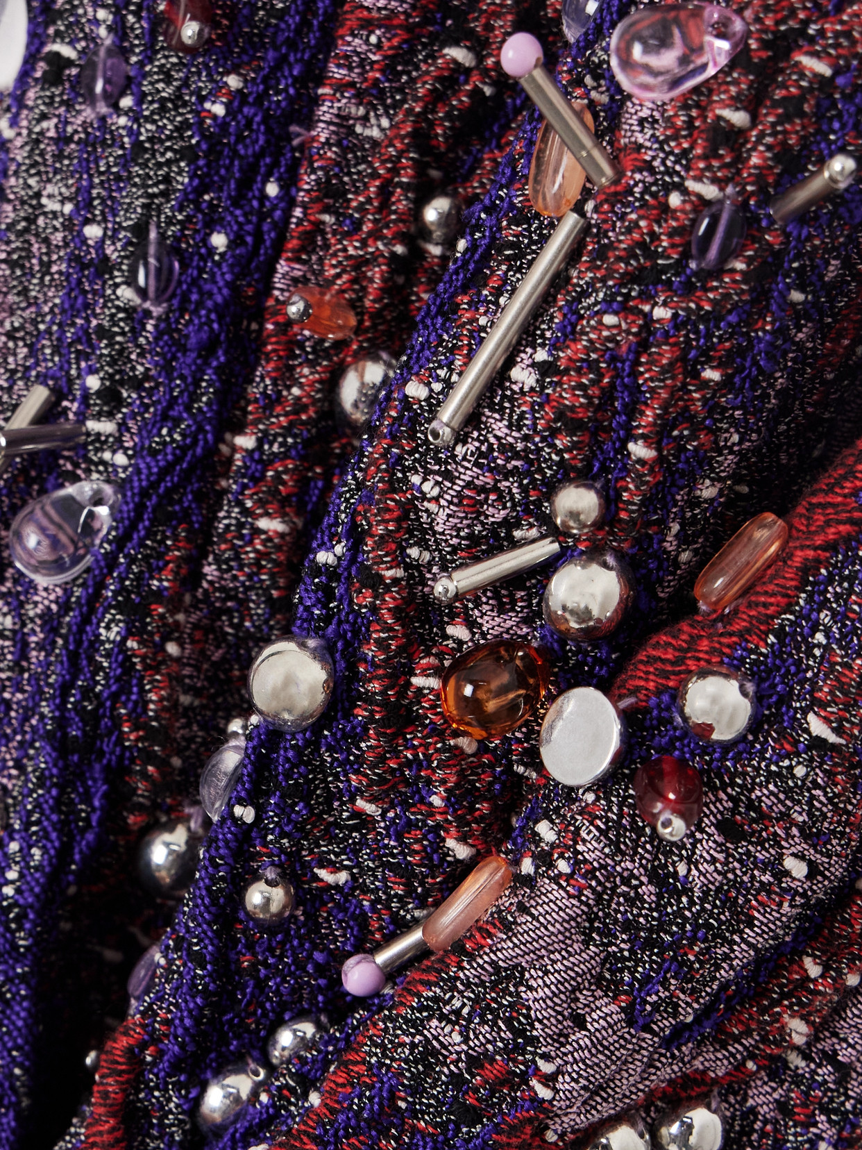 Shop Dries Van Noten Bead-embellished Jacquard Vest In Purple