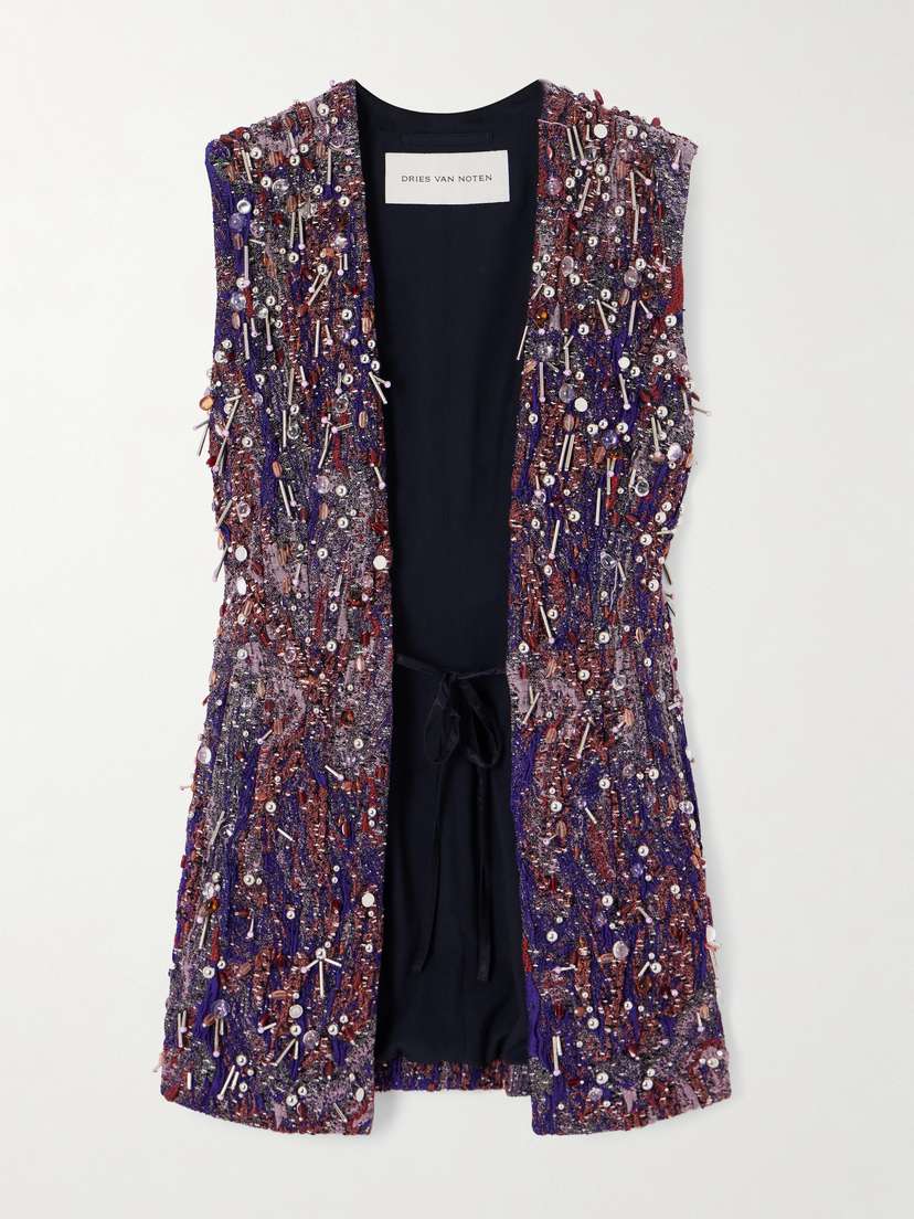 Dries Van Noten Bead-embellished Jacquard Vest