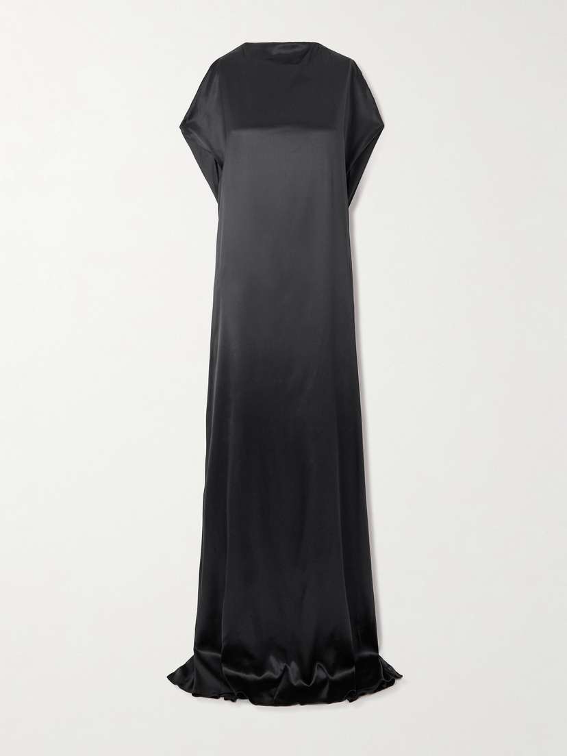 Dries Van Noten Open-back Draped Silk-blend Satin Gown
