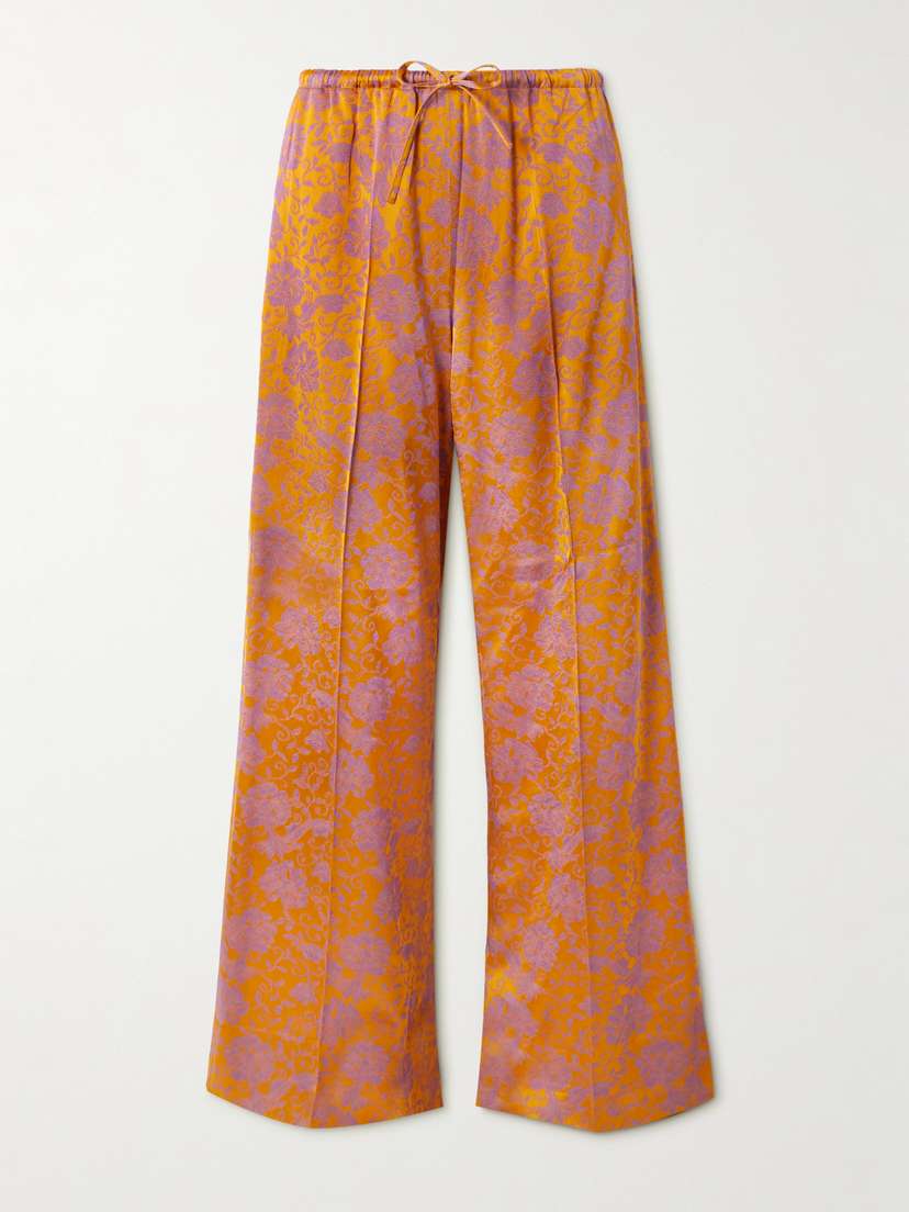 Dries Van Noten Satin-jacquard Wide-leg Pants