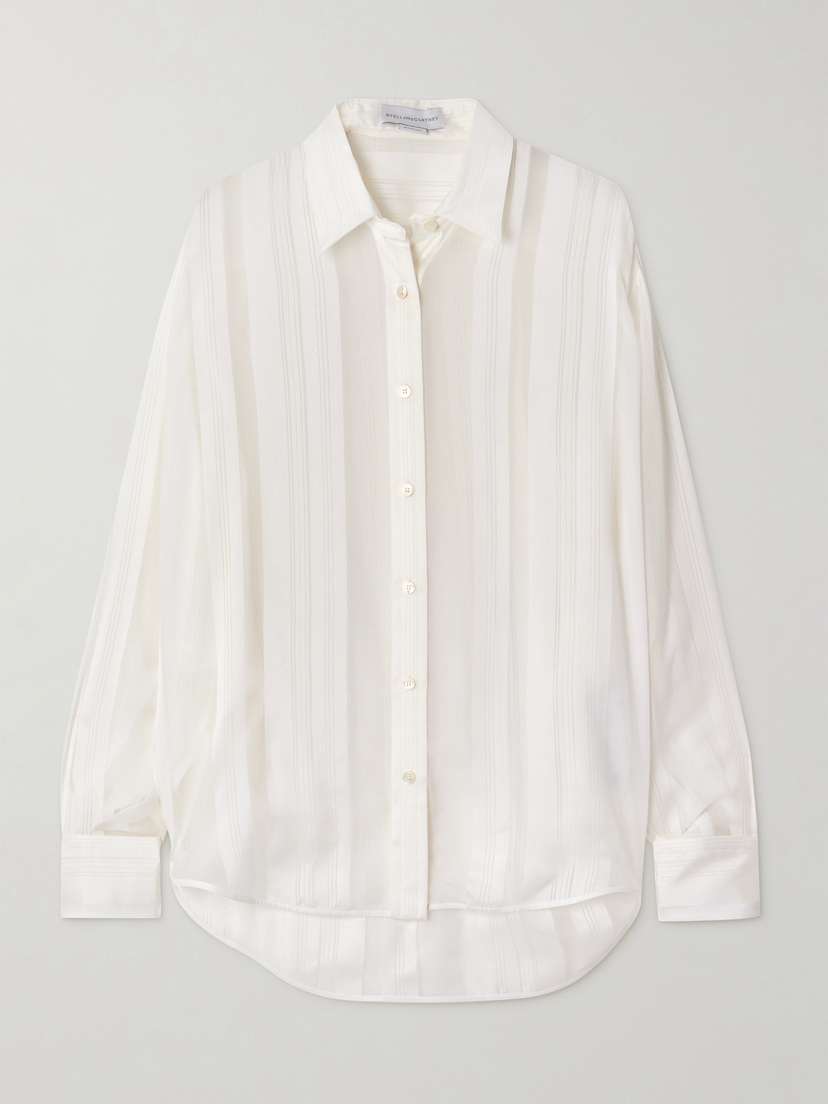 Stella McCartney Paneled Organic Silk-chiffon And Satin Shirt