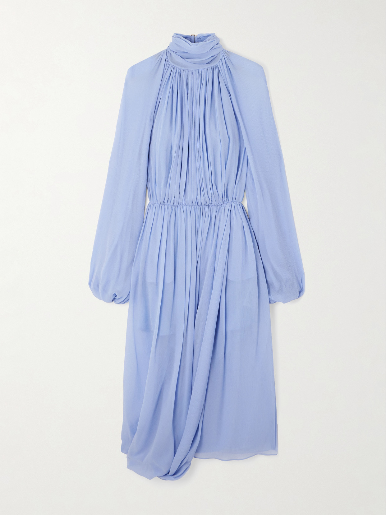 Stella McCartney - Open-back Silk-crepon Midi Dress - Blue