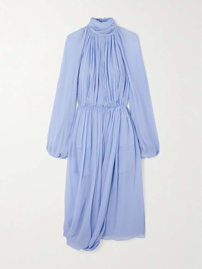 Stella McCartney Open-back Silk-crepon Midi Dress