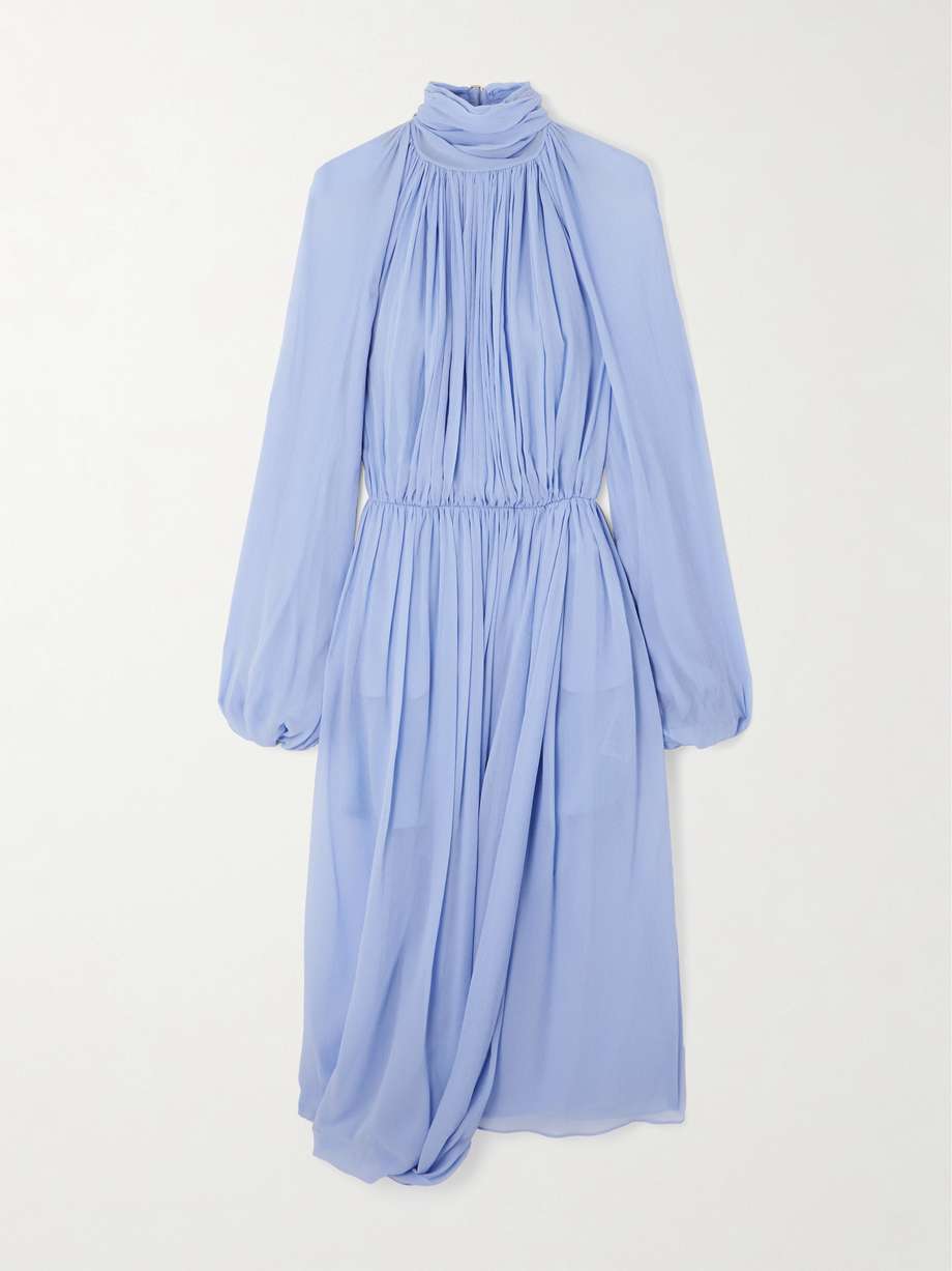 open-back silk-crepon midi dress