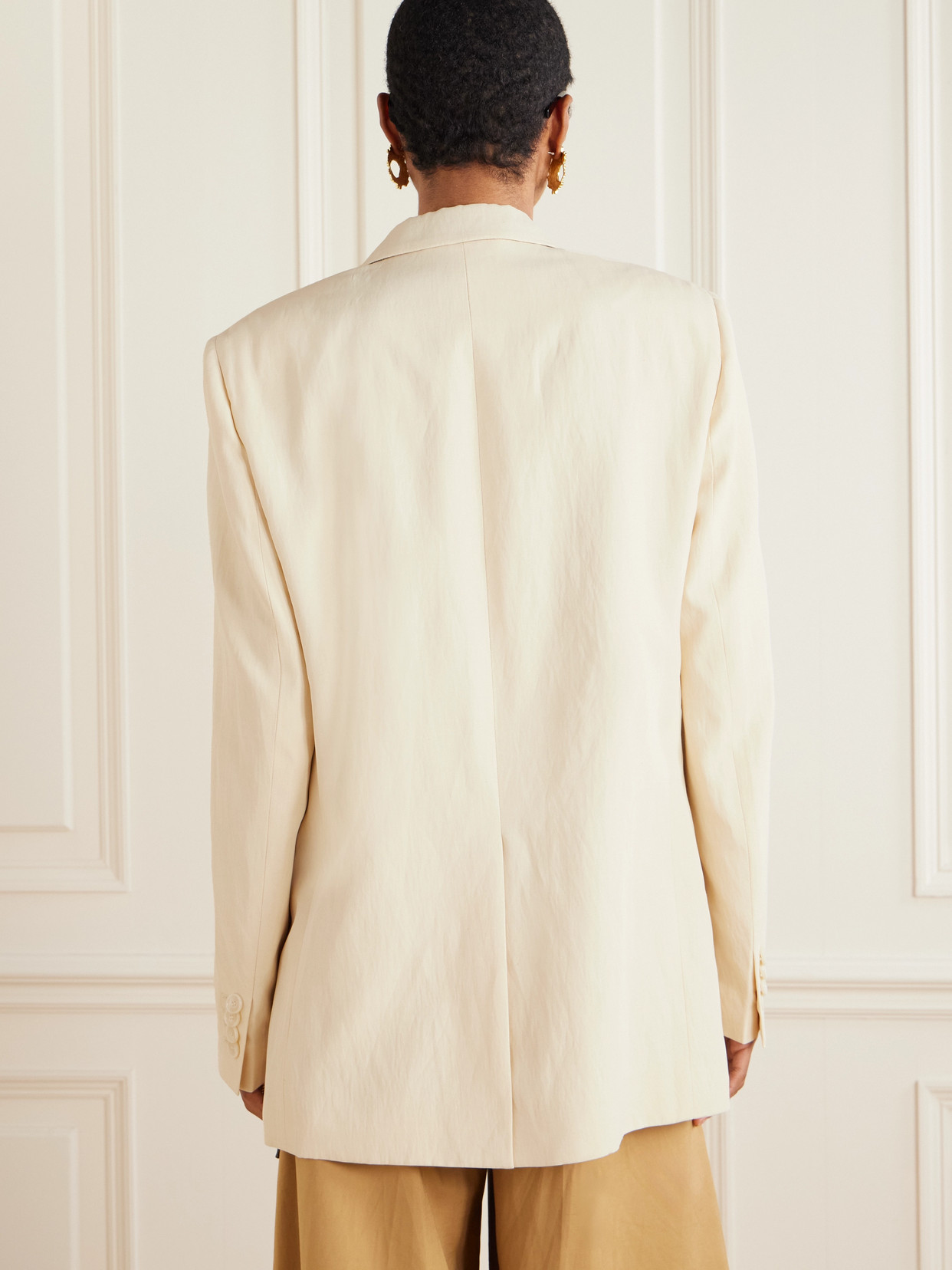Stella Mccartney Womens Buttermilk Single-breasted Flap-pockets Woven Blazer In Cream