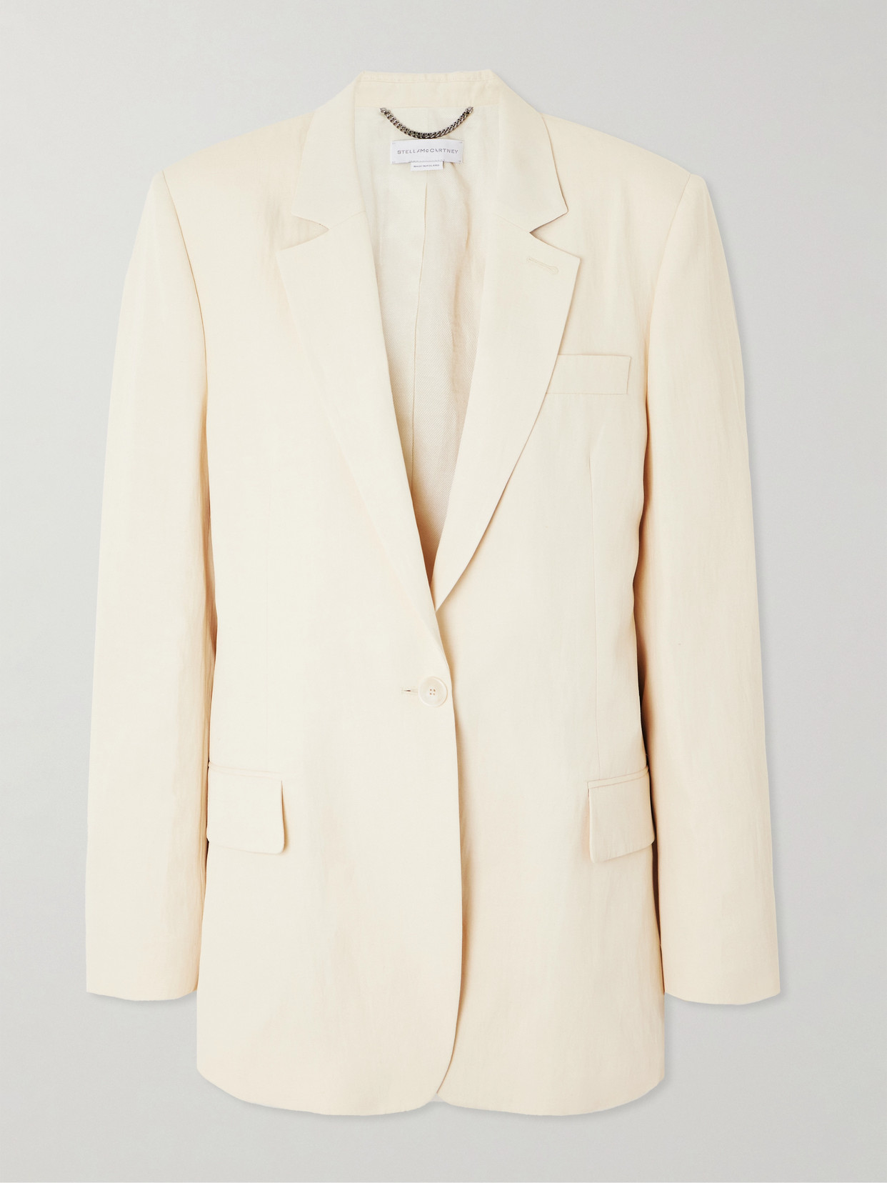 Stella Mccartney Womens Buttermilk Single-breasted Flap-pockets Woven Blazer In Cream