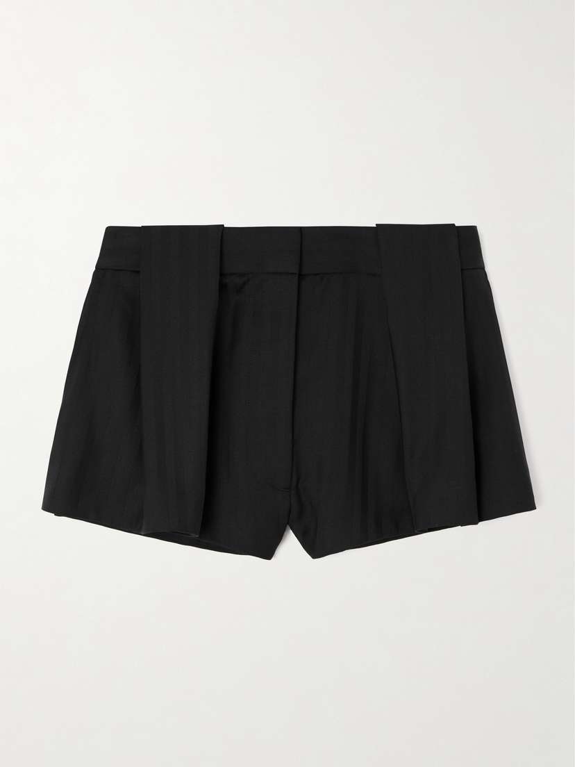Stella McCartney Pleated Wool-jacquard Shorts