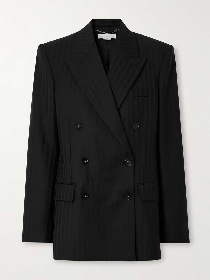 Stella McCartney Oversized Double-breasted Striped Wool Blazer