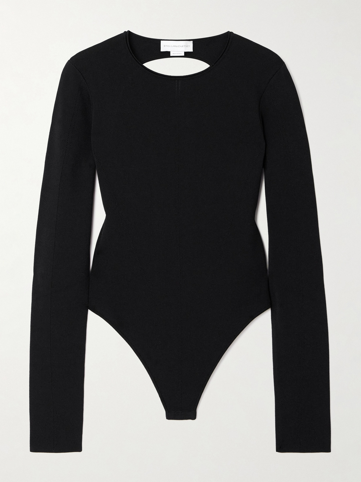 Stella Mccartney Open-back Knitted Bodysuit In Black
