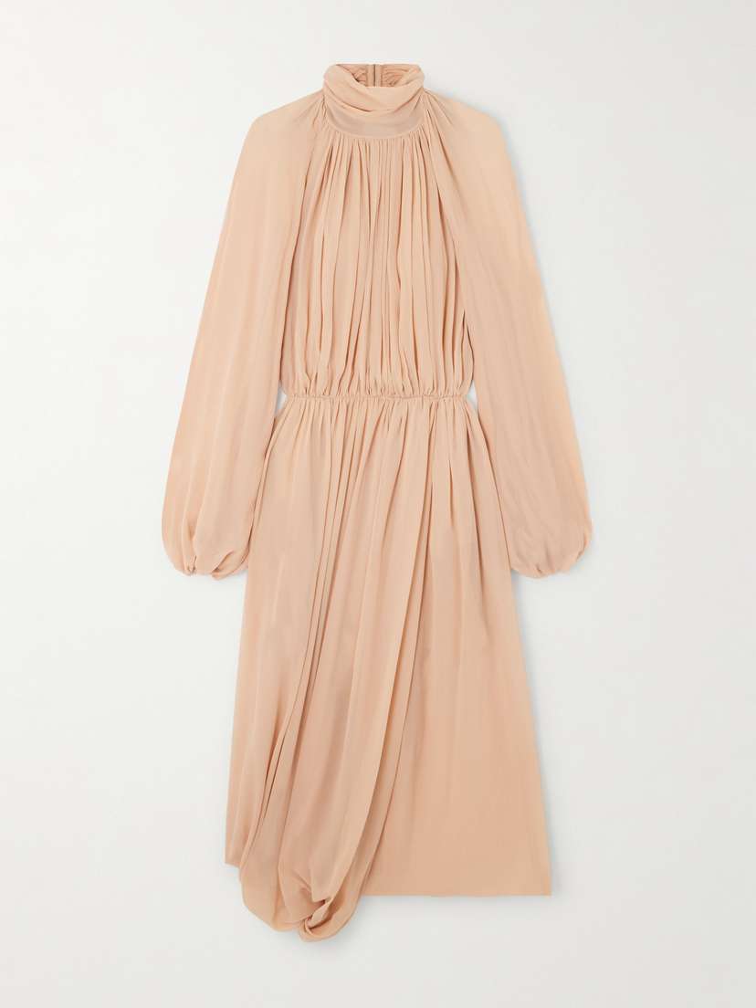 Stella McCartney Open-back Silk-crepon Midi Dress