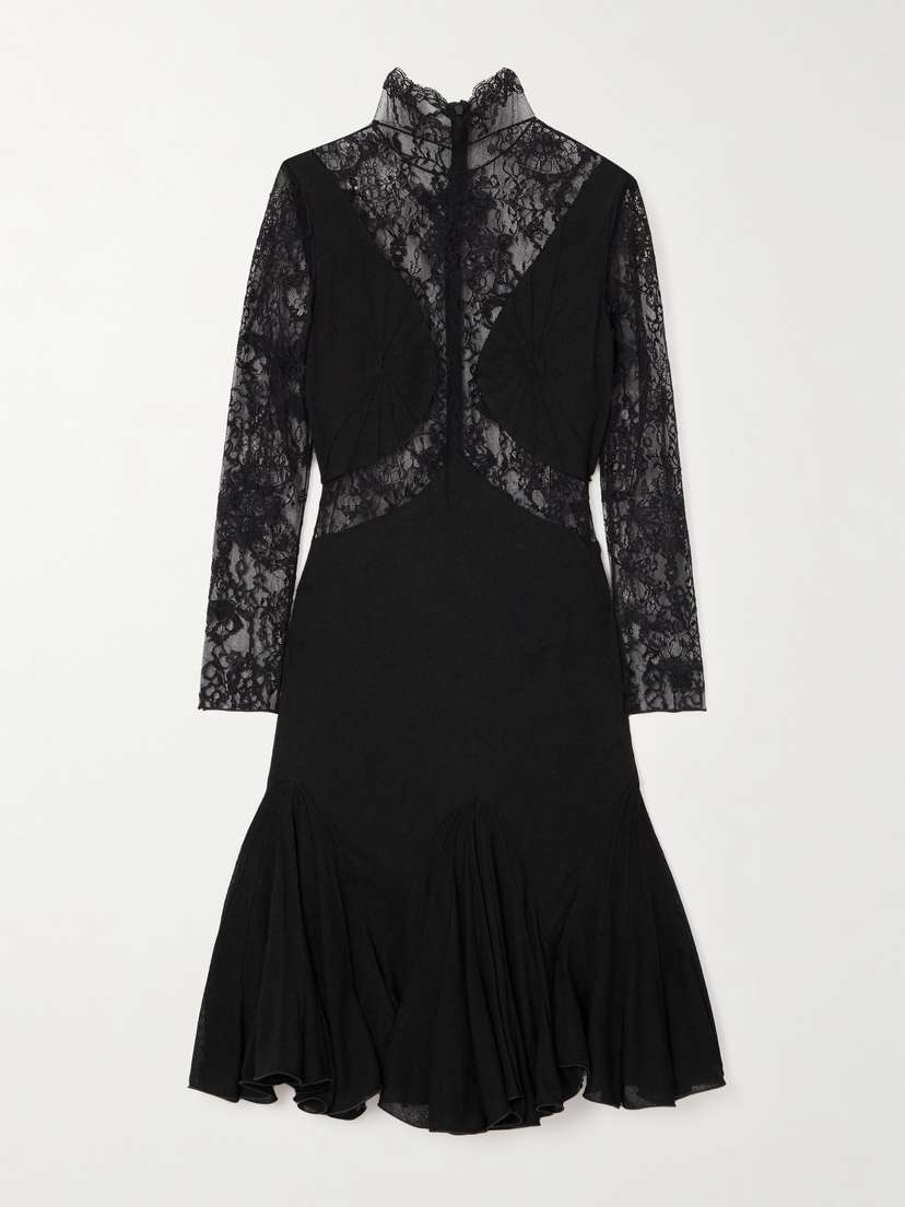 Givenchy Lace And Knitted Midi Dress