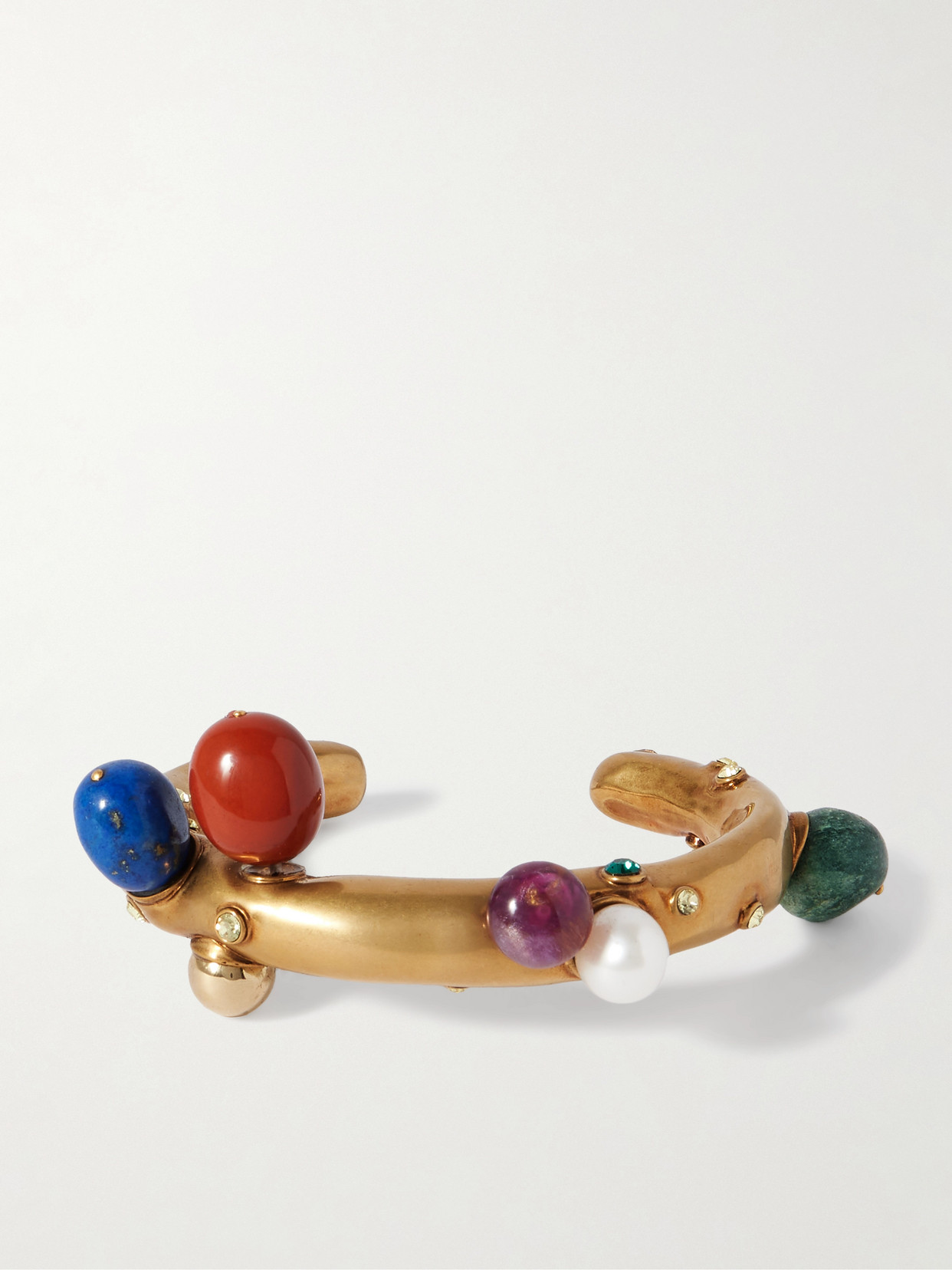 Dries Van Noten Gold-tone Multi-stone Cuff
