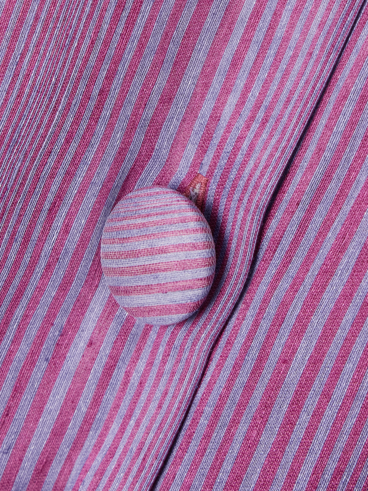 D'estree Irving Striped Linen-blend Midi Skirt In Purple