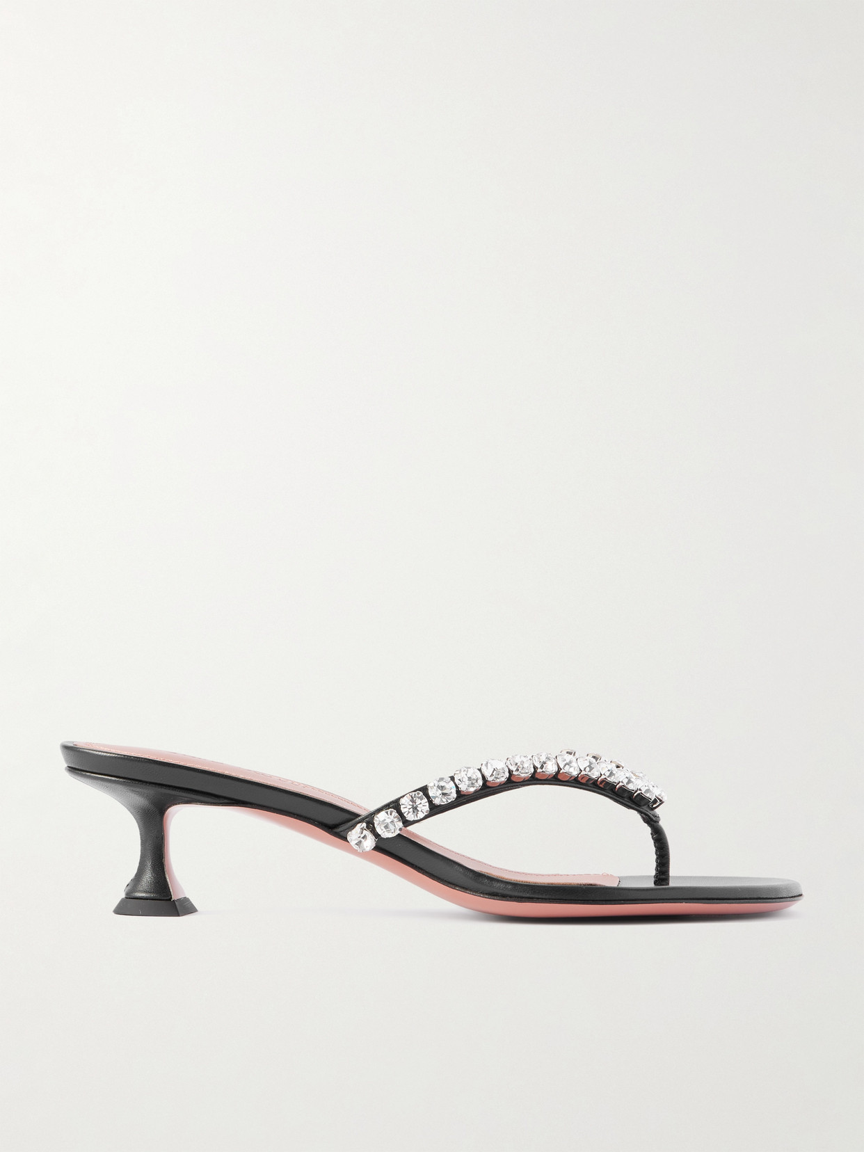 Amina Muaddi Gigi Crystal-embellished Leather Mules