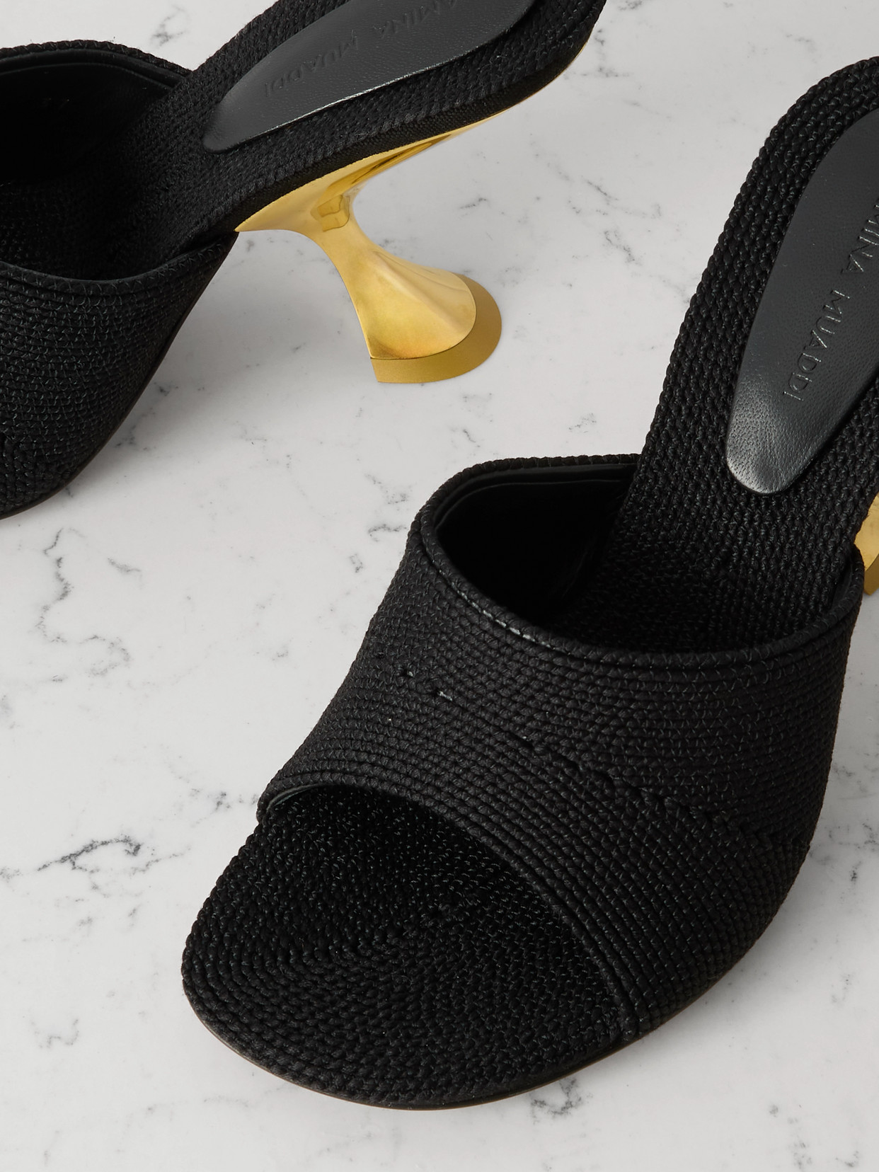 Amina Muaddi Taylor Cotton Mules