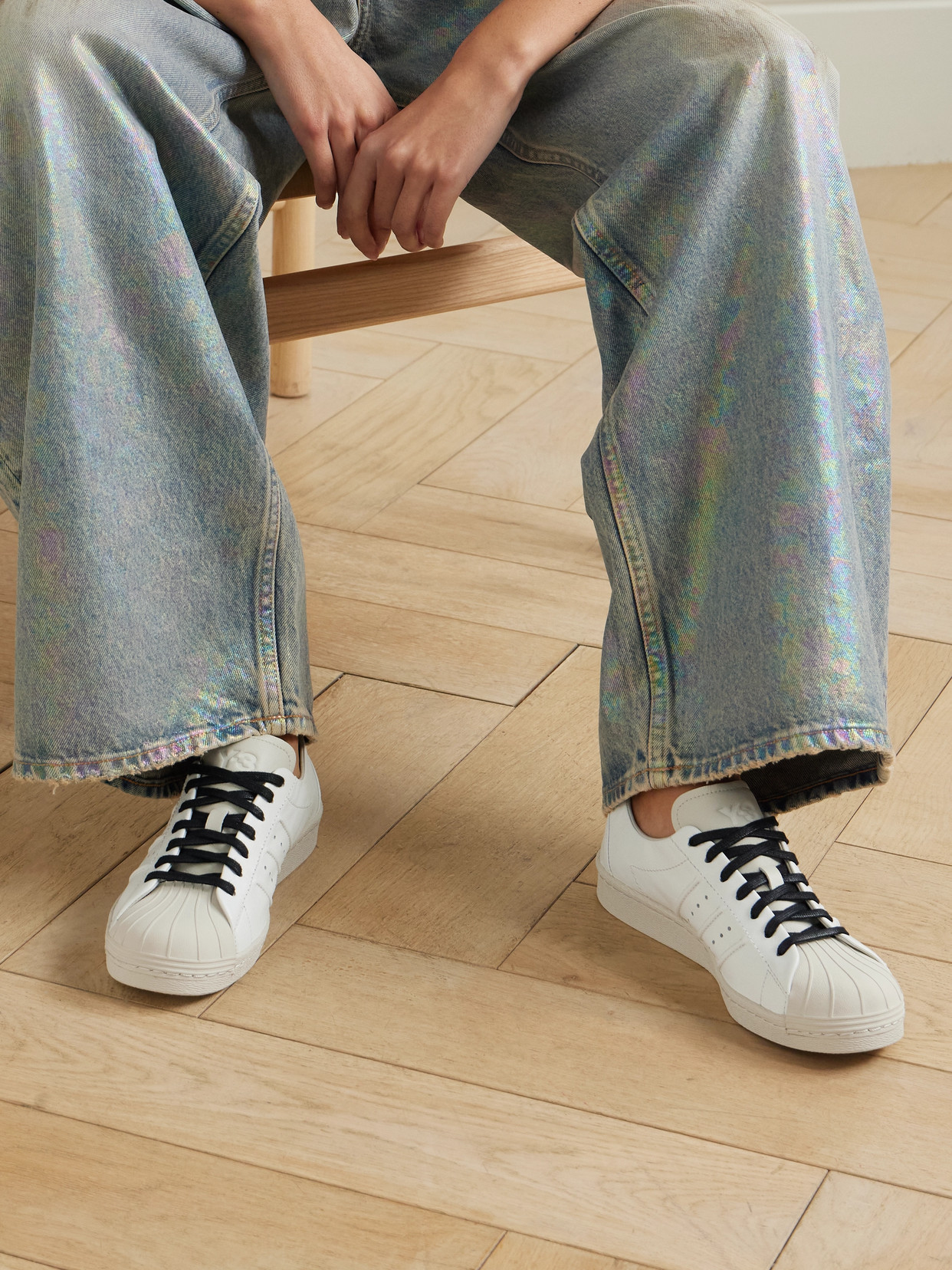 + Y-3 Superstar Rubber-Trimmed Sneakers