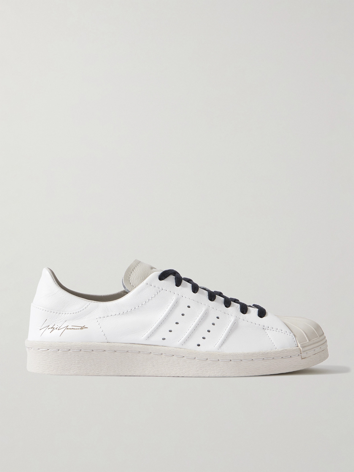 Adidas Originals + Y-3 Superstar Rubber-trimmed Leather Sneakers In White