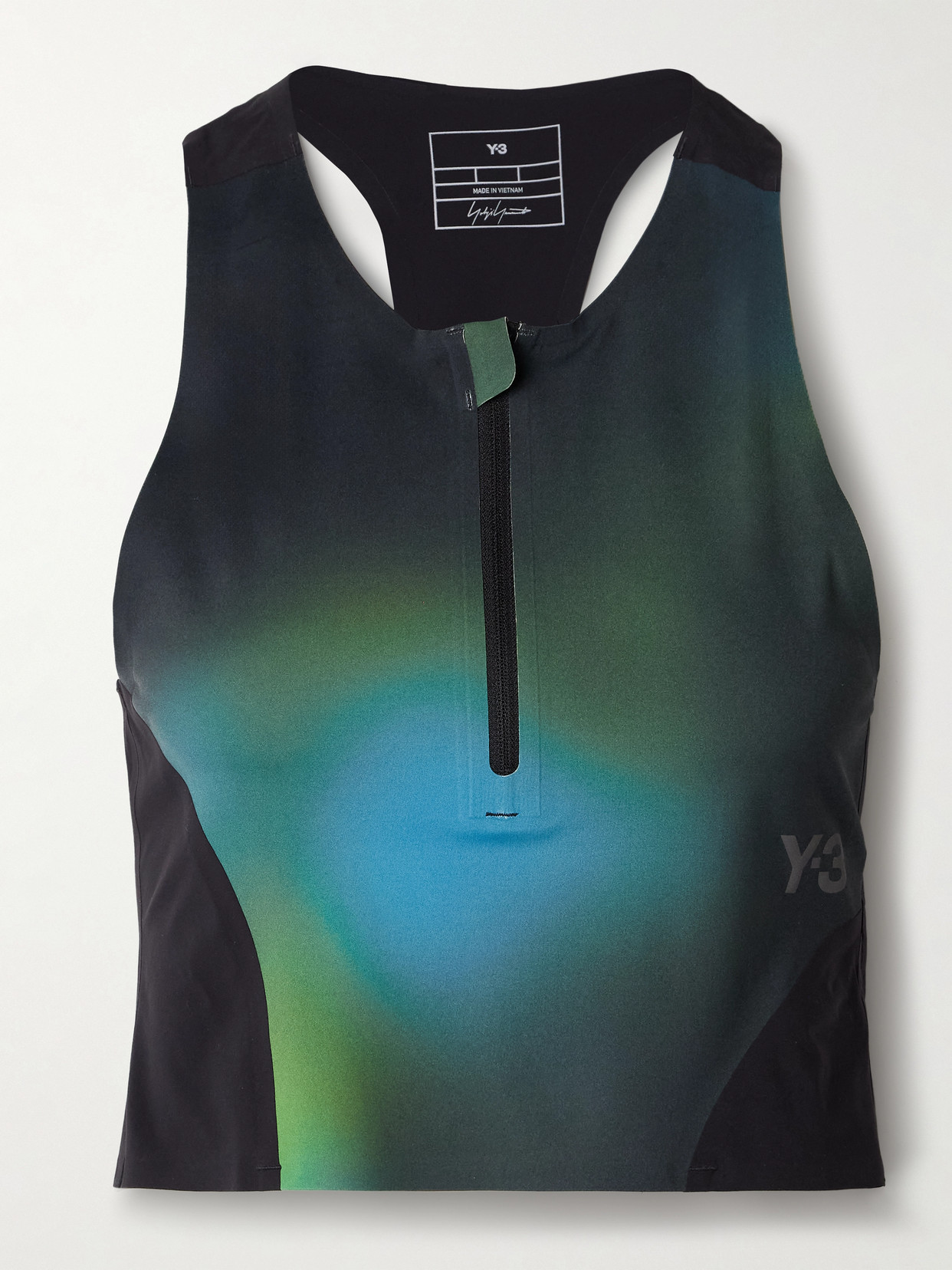 Adidas Originals + Y-3 Cropped Stretch Recycled Tank In Blue