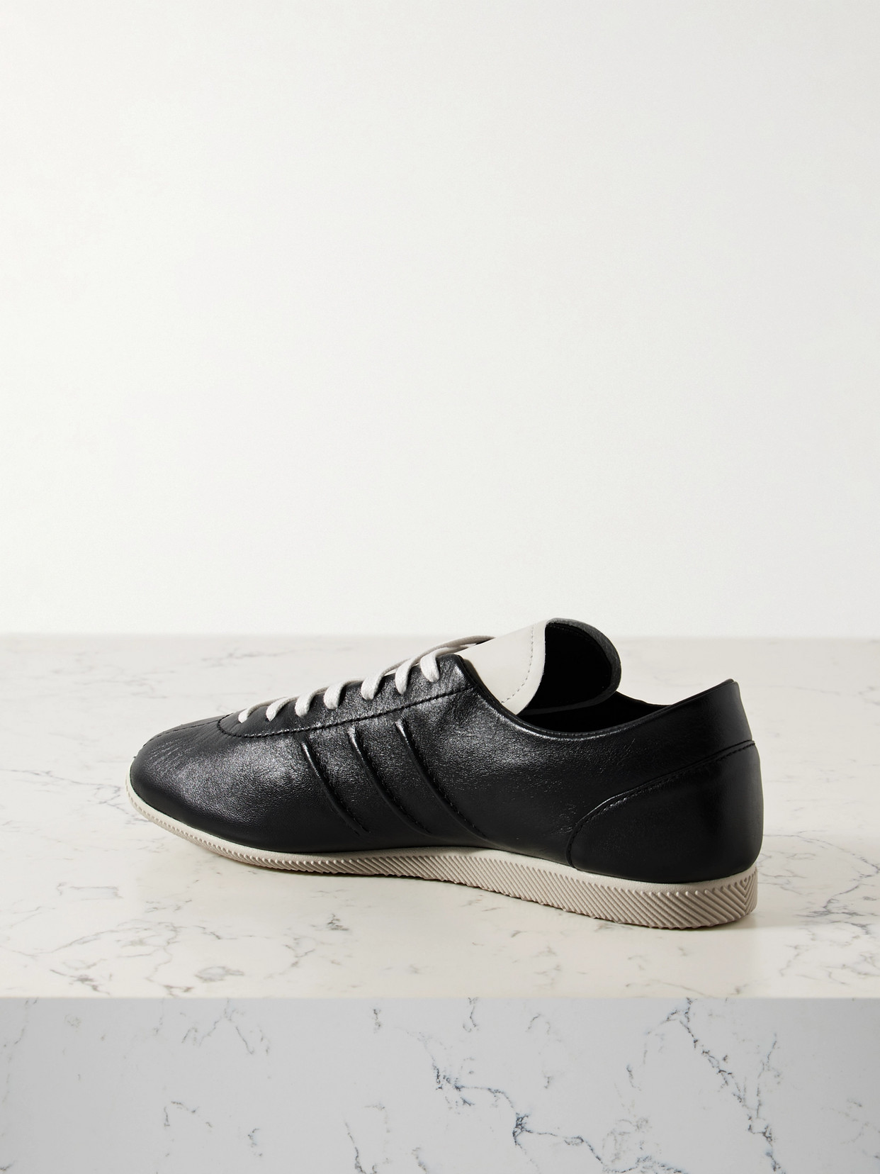 Adidas Originals + Y-3 Leather Sneakers In Black