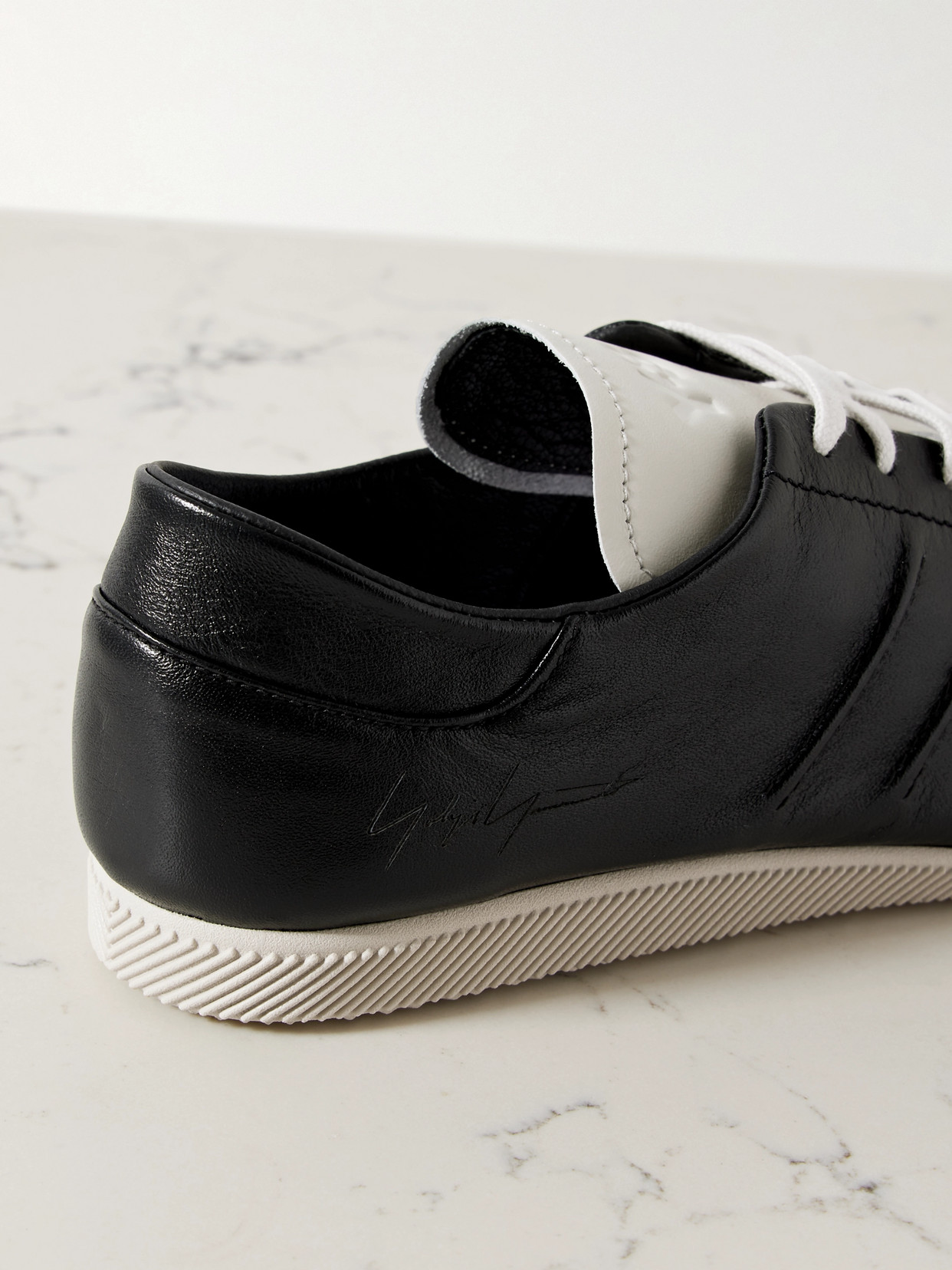 Adidas Originals + Y-3 Leather Sneakers In Black