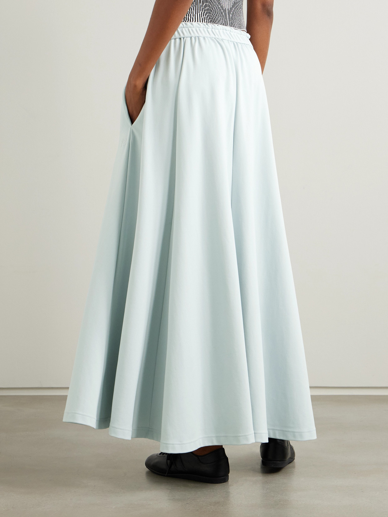ADIDAS ORIGINALS PLEATED PIQUÉ MIDI SKIRT
