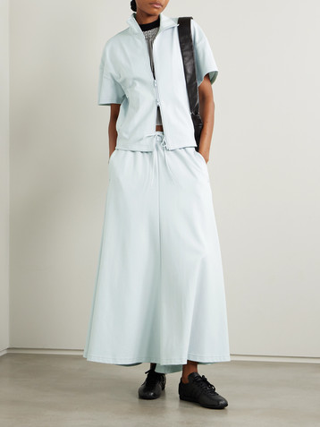 adidas Originals Pleated piqué midi skirt