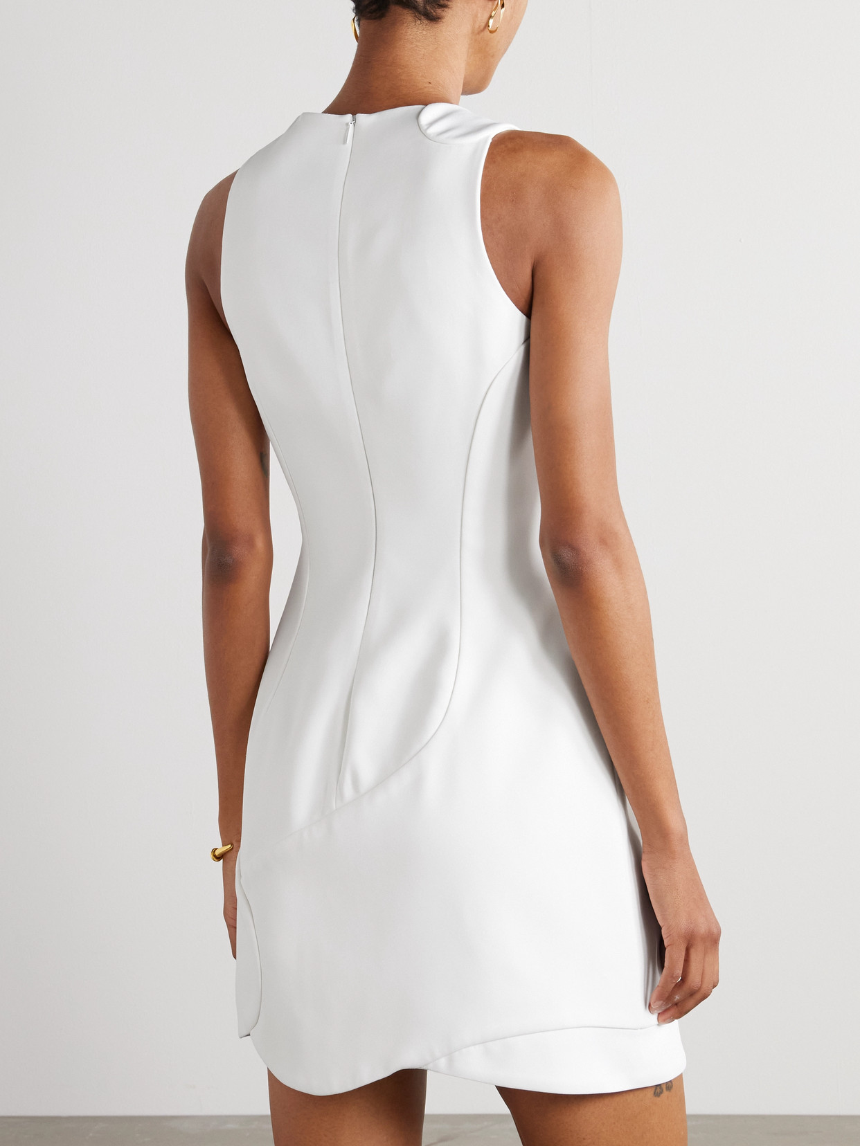 Ferragamo Crepe Mini Dress In White