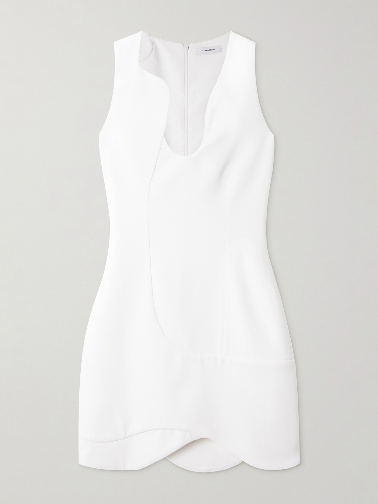 Ferragamo Crepe Mini Dress In White