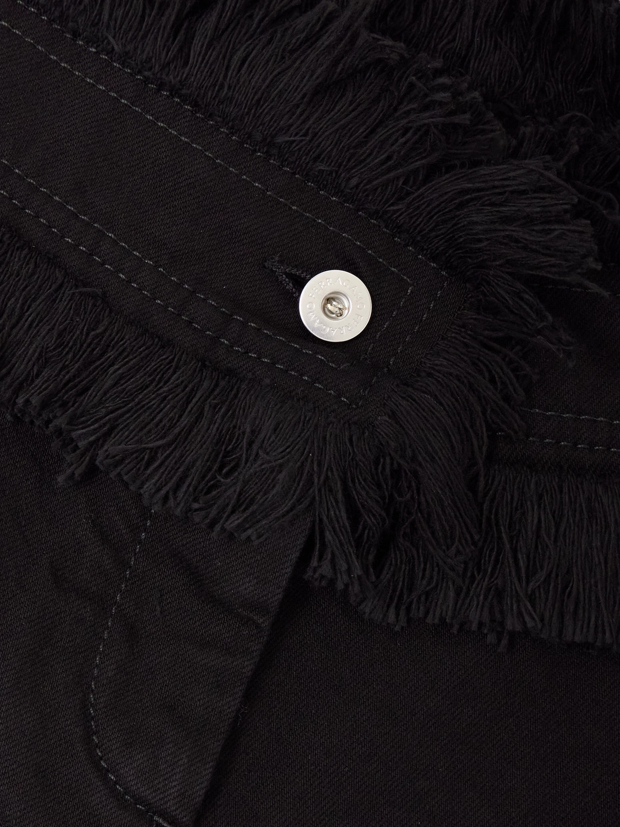 Ferragamo Raw-hem Cotton Shorts In Black