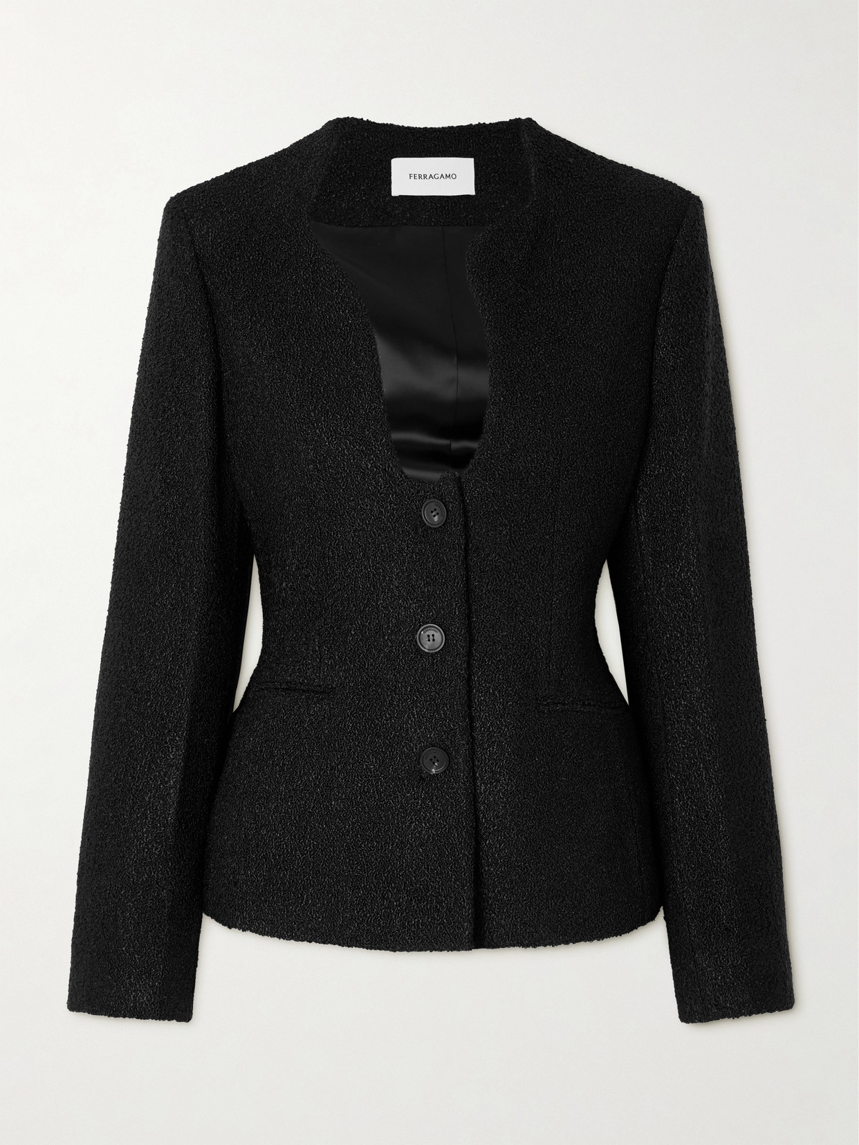 Ferragamo Cutaway Blazer In Black