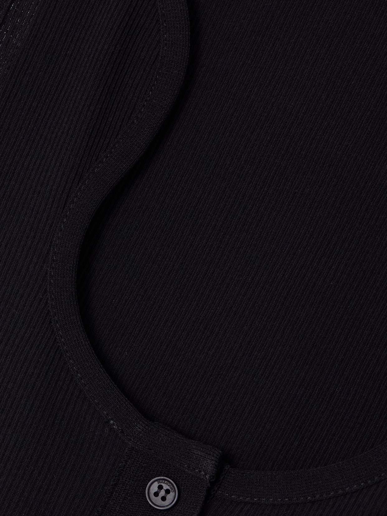 Ferragamo Ribbed Cotton Top In Black