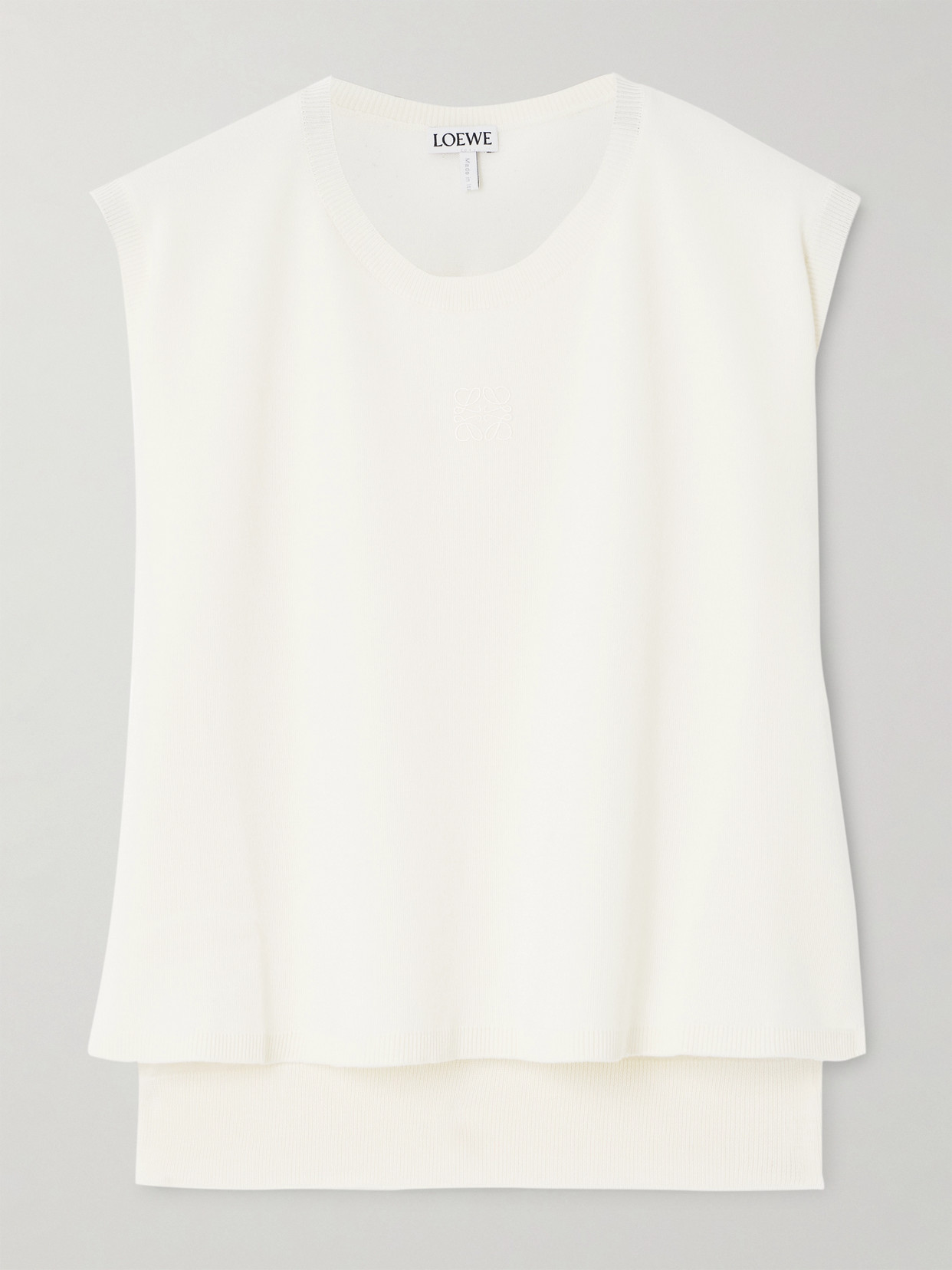 Loewe Layered Wool-jersey Top In White