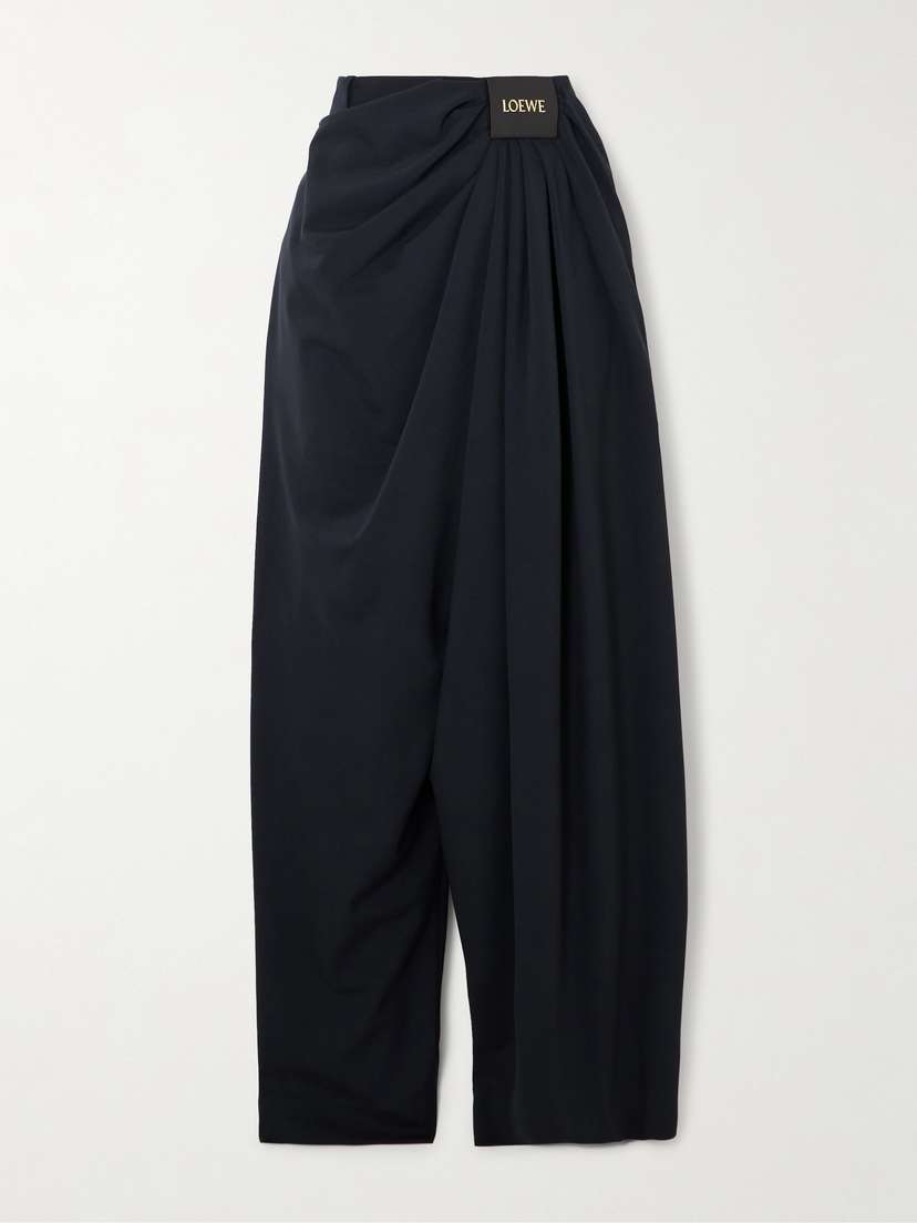 Loewe Paneled Draped Wool Pants