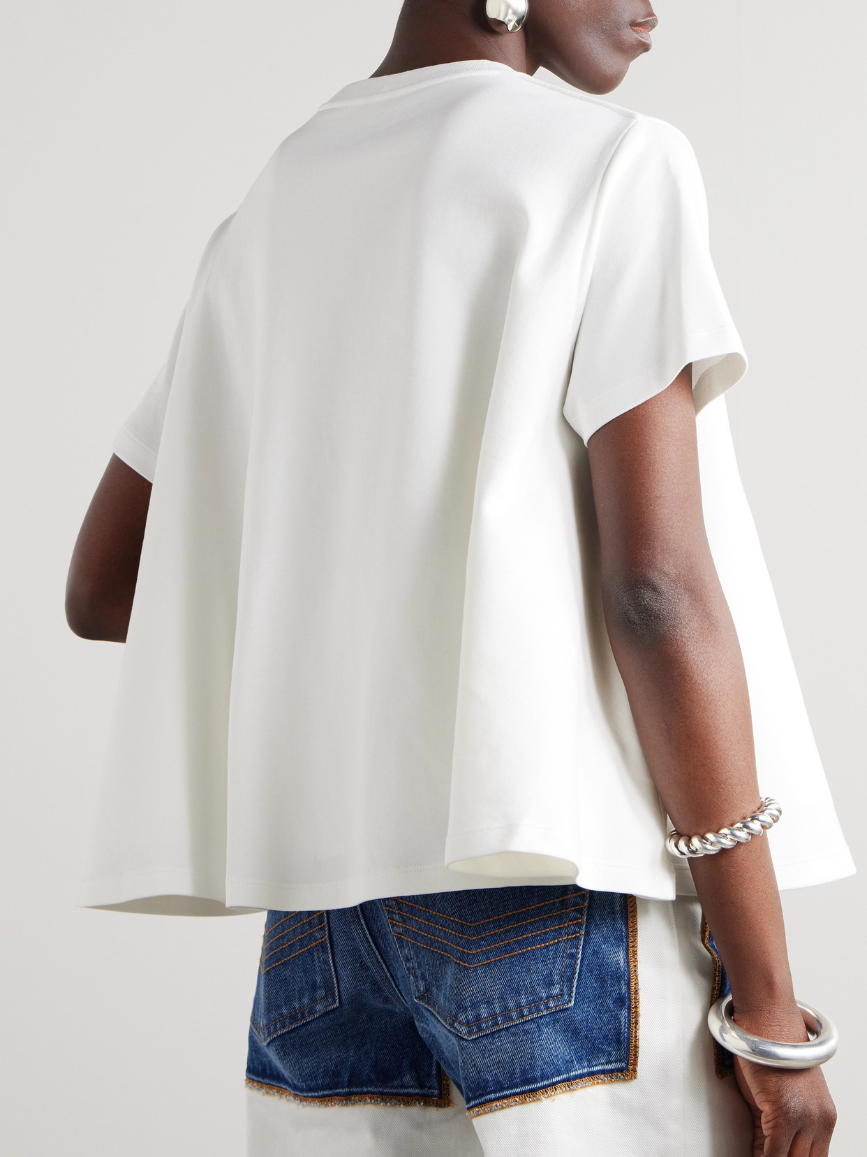 Loewe Embroidered Cotton-blend Jersey T-shirt In White