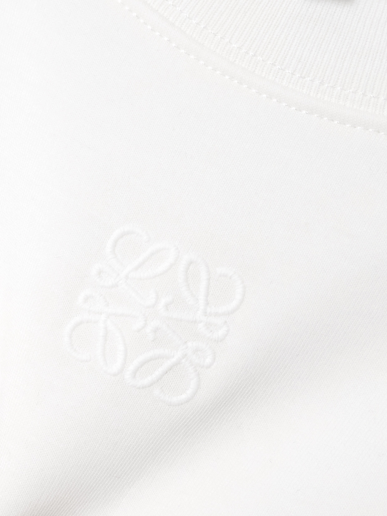 Loewe Embroidered Cotton-blend Jersey T-shirt In White
