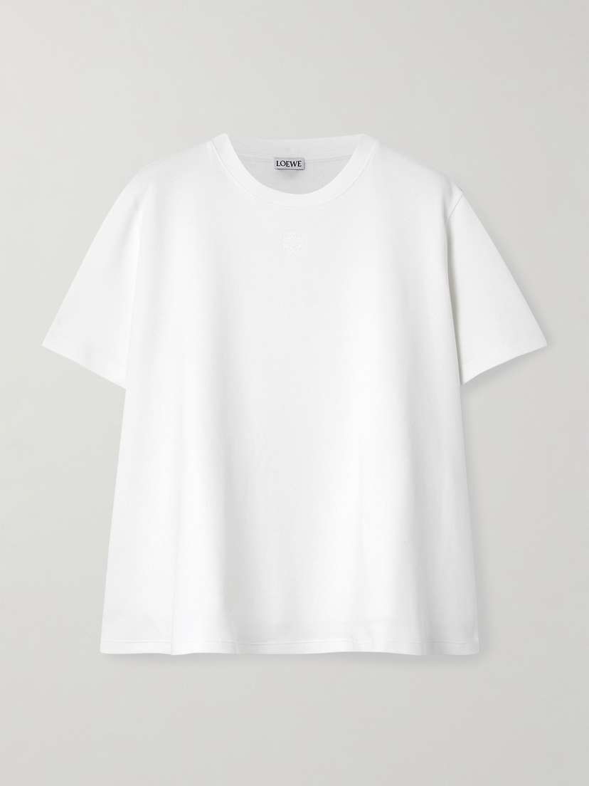 Loewe Embroidered Cotton-blend Jersey T-shirt