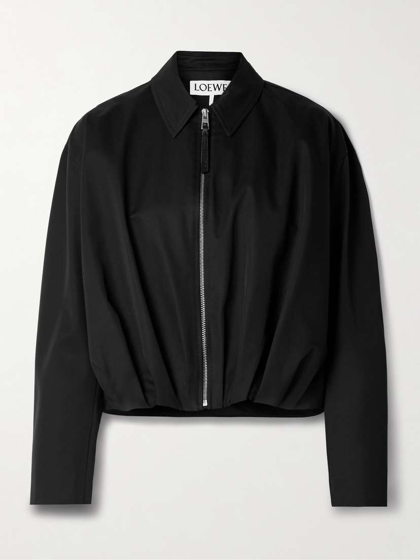 Loewe Gathered Cotton And Silk-blend Twill Jacket