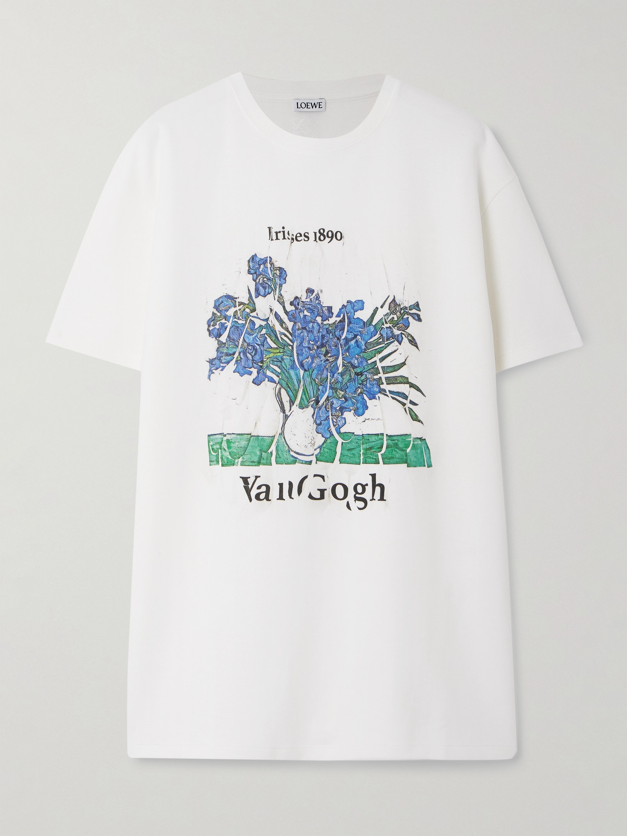 Loewe Printed Cotton-blend Jersey T-shirt In White