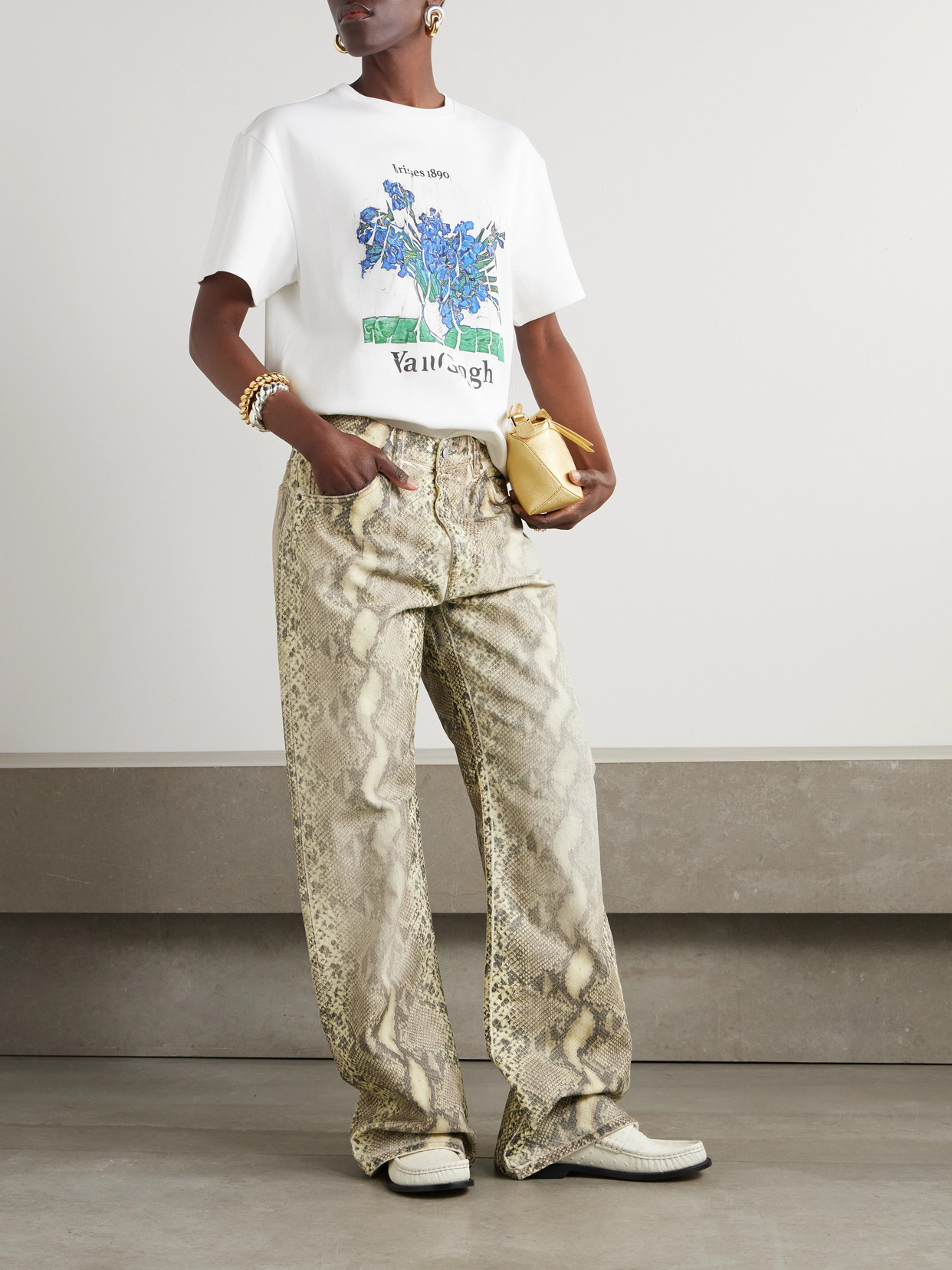 Loewe Printed Cotton-blend Jersey T-shirt In White