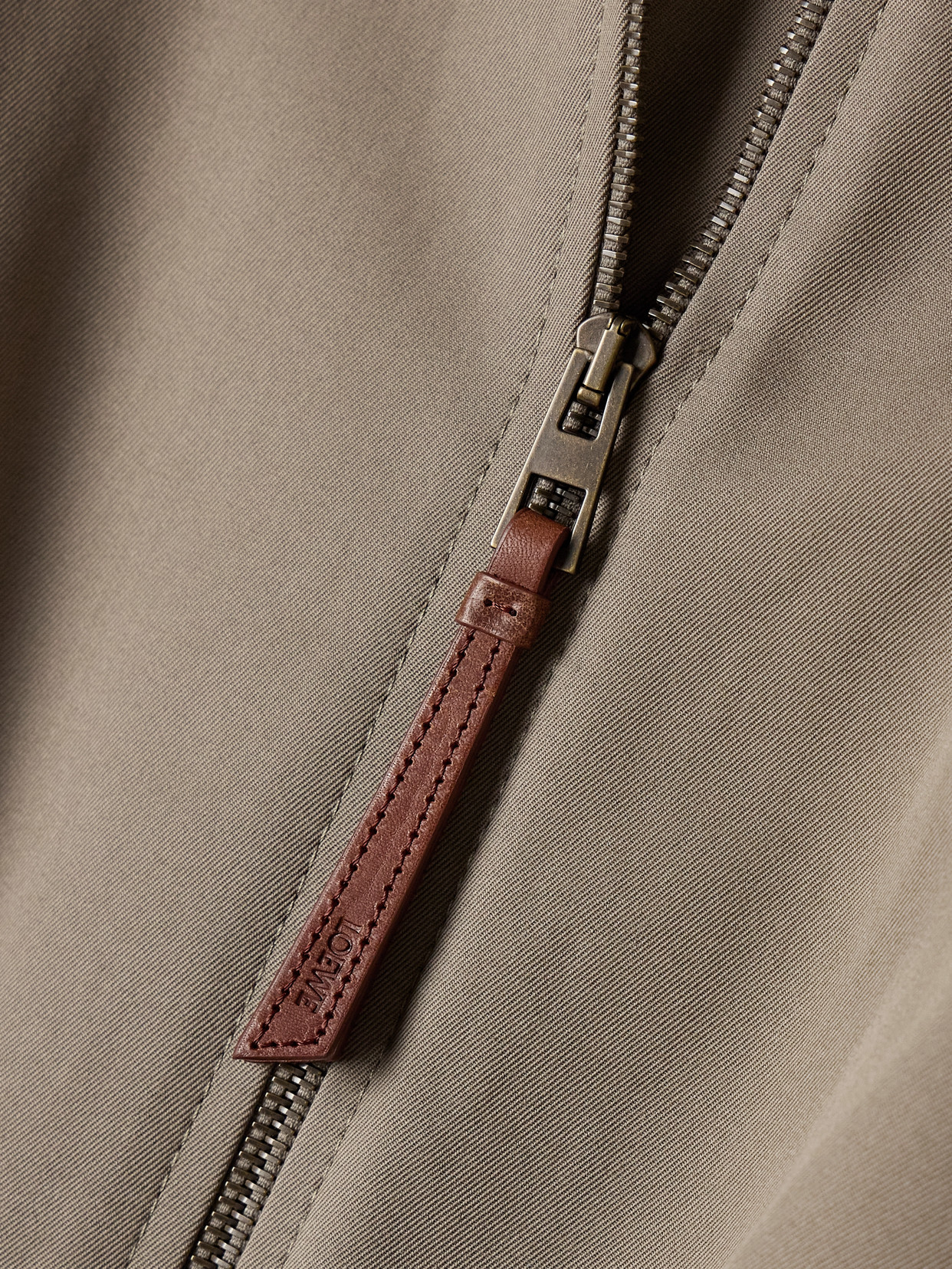 Loewe Gathered Cotton And Silk-blend Twill Jacket In Neutrals